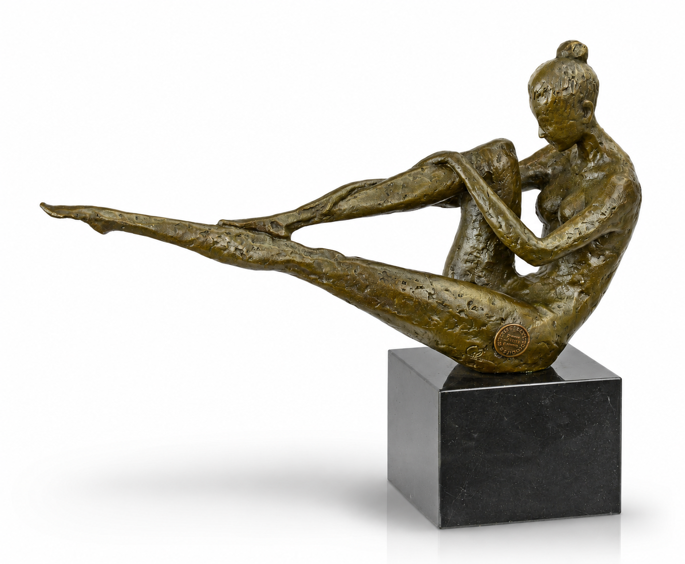 Seated Ballet Dancer Sculpture | Handcrafted Bronze Decor