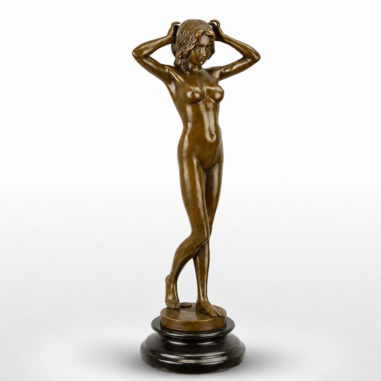 Bronze Sculpture Titled 'First Shiver' – Nude Female Figure