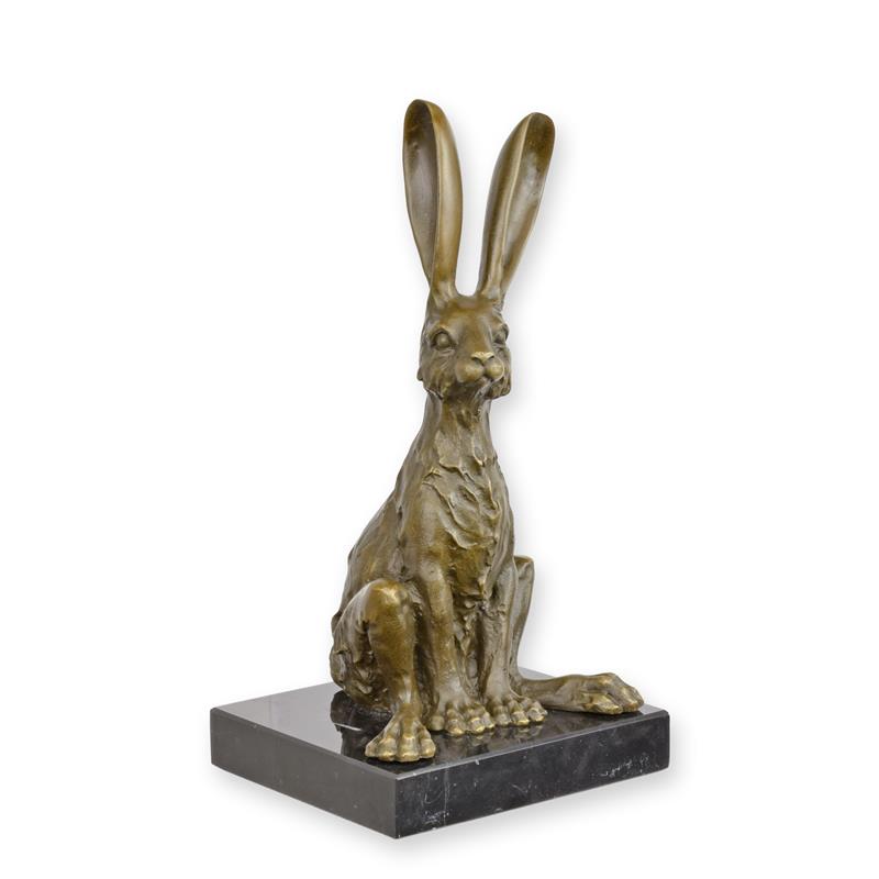 Sitting Hare Bronze Sculpture – view 1