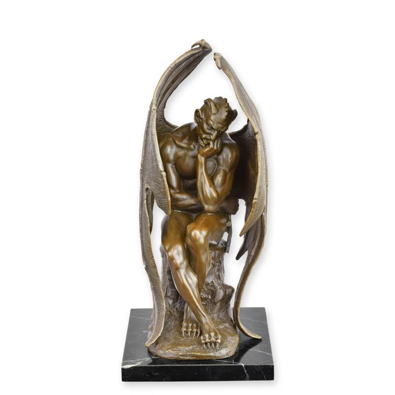 Pensive Satan Bronze Sculpture