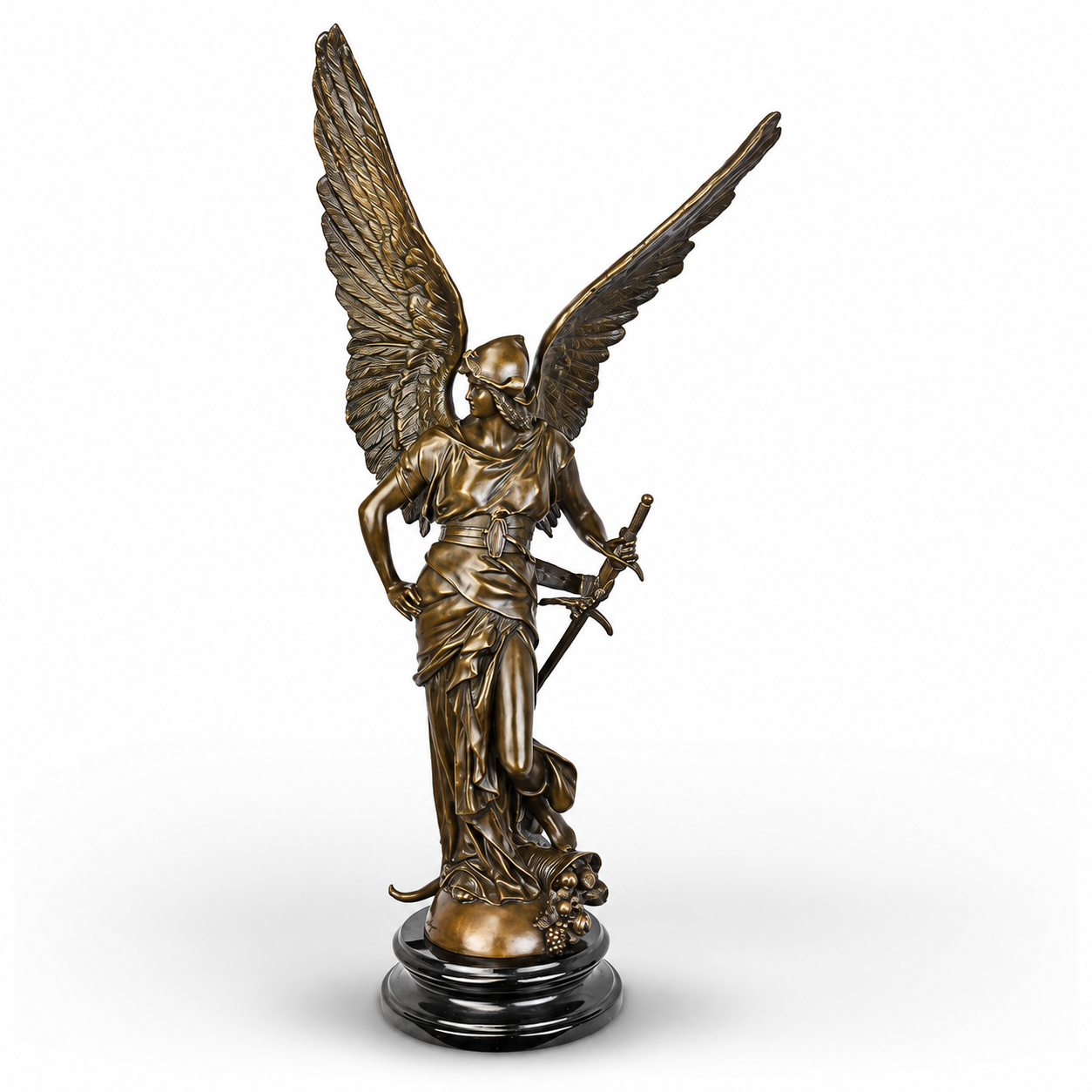 Winged Archangel Warrior | Handcrafted Bronze Decor | Gift Idea