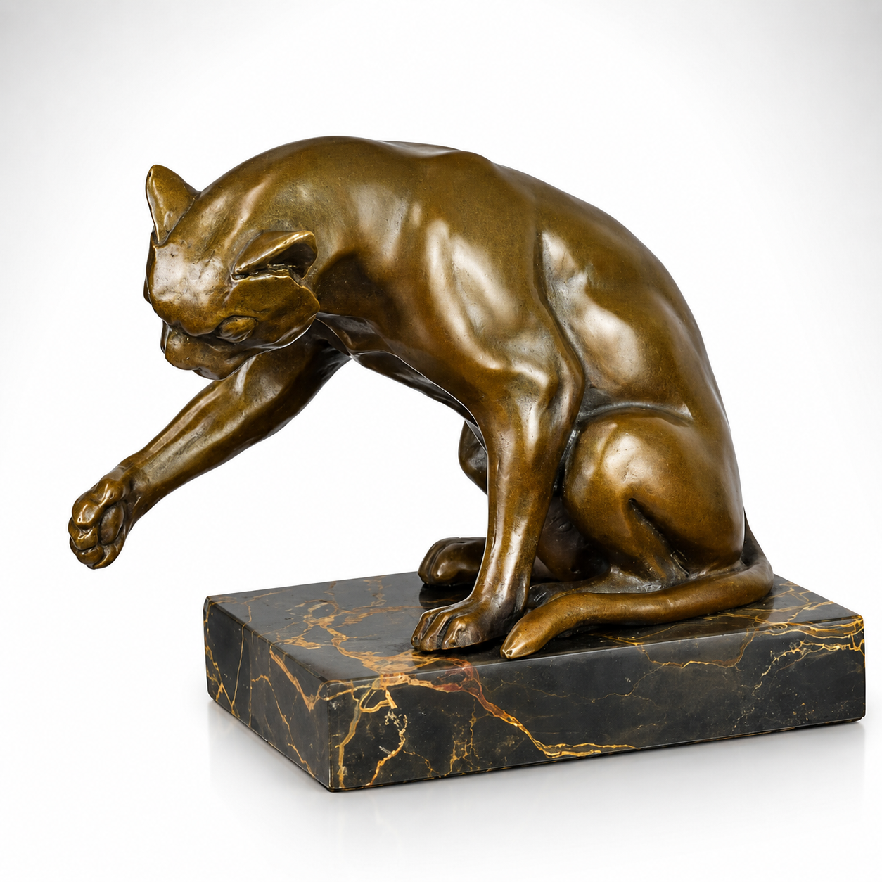 Cat on Marble Base | Animals | Home Decor | Handcrafted