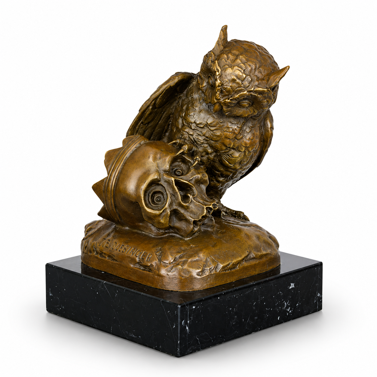 Owl with Skull | Animal Sculptures | Home Decor | Handcrafted