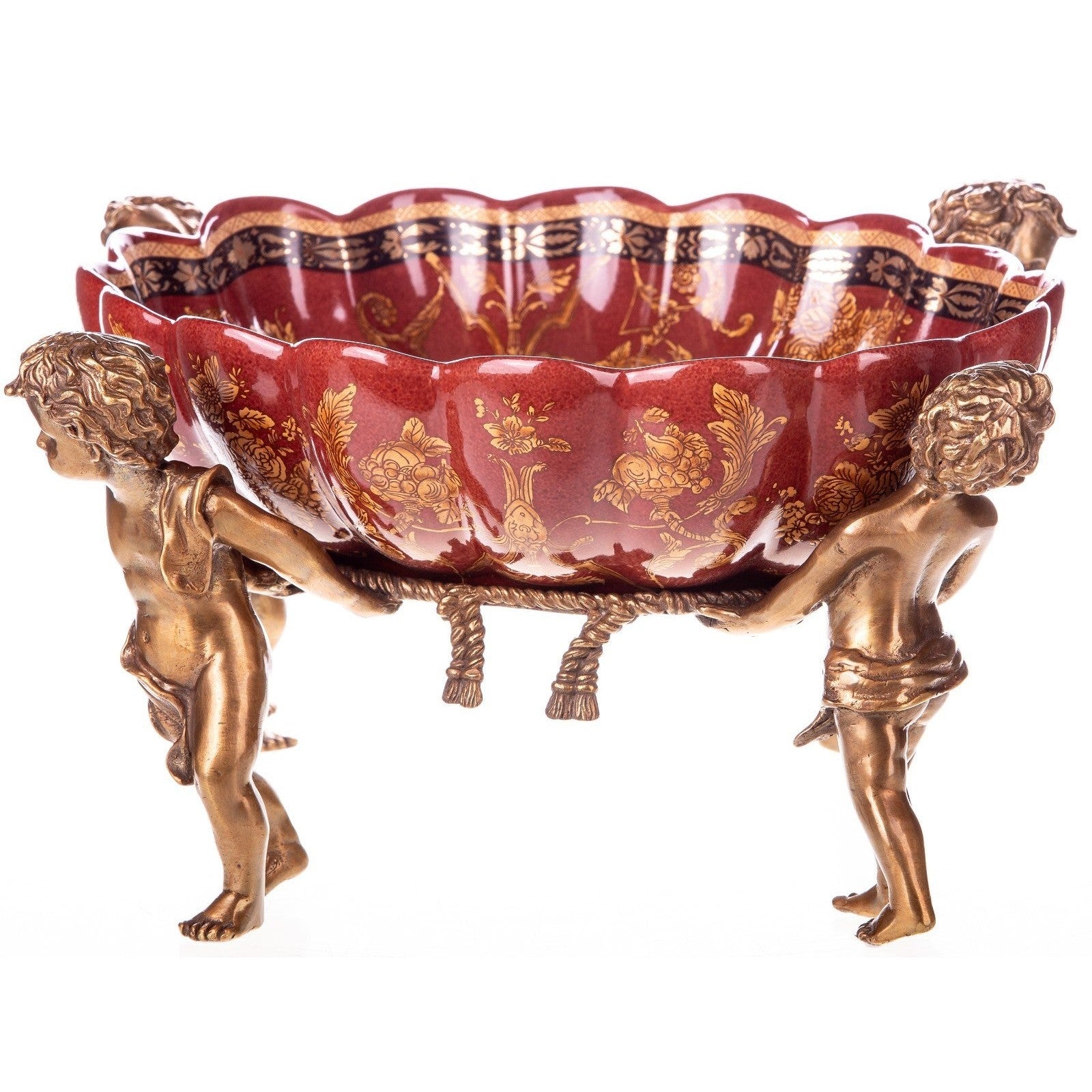 Cherub Bowl Centerpiece | Handcrafted Bronze Decor