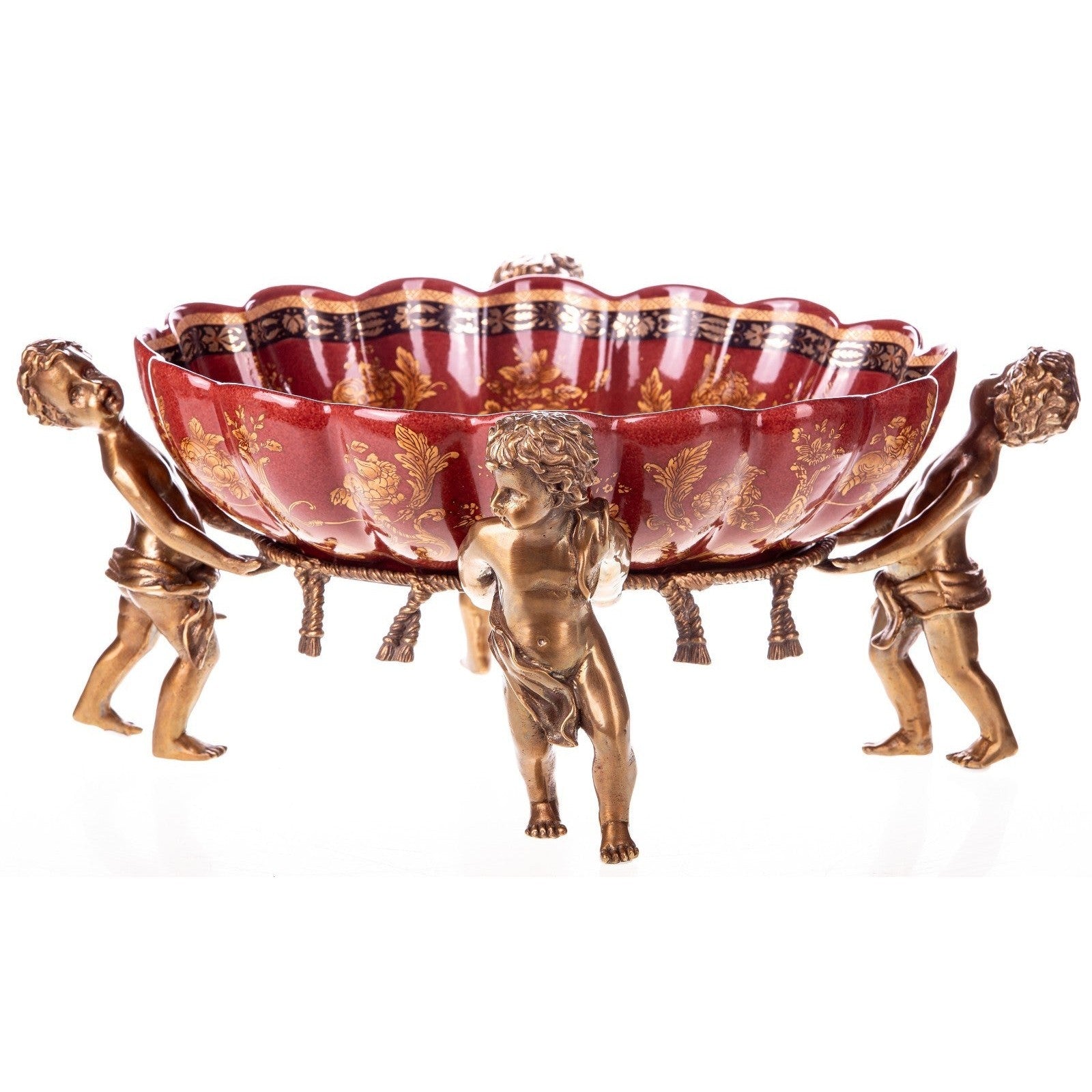 Cherub Bowl Centerpiece | Handcrafted Bronze Decor