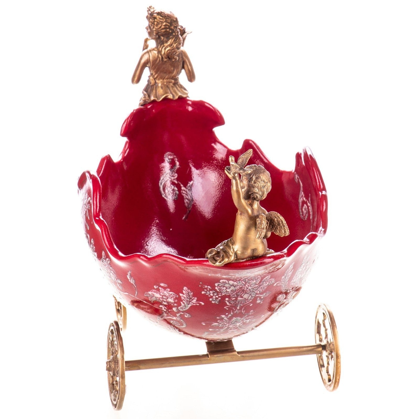 Rococo Cherub Carriage Bowl | Handcrafted Porcelain Decor