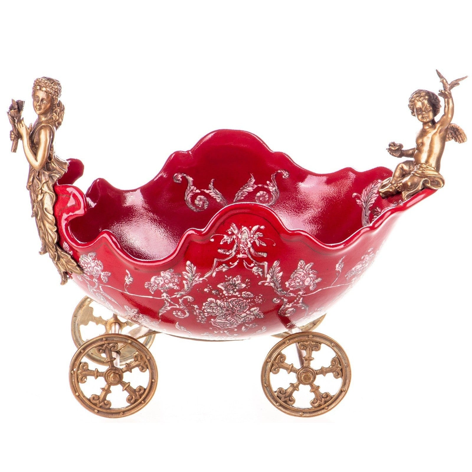 Rococo Cherub Carriage Bowl | Handcrafted Porcelain Decor