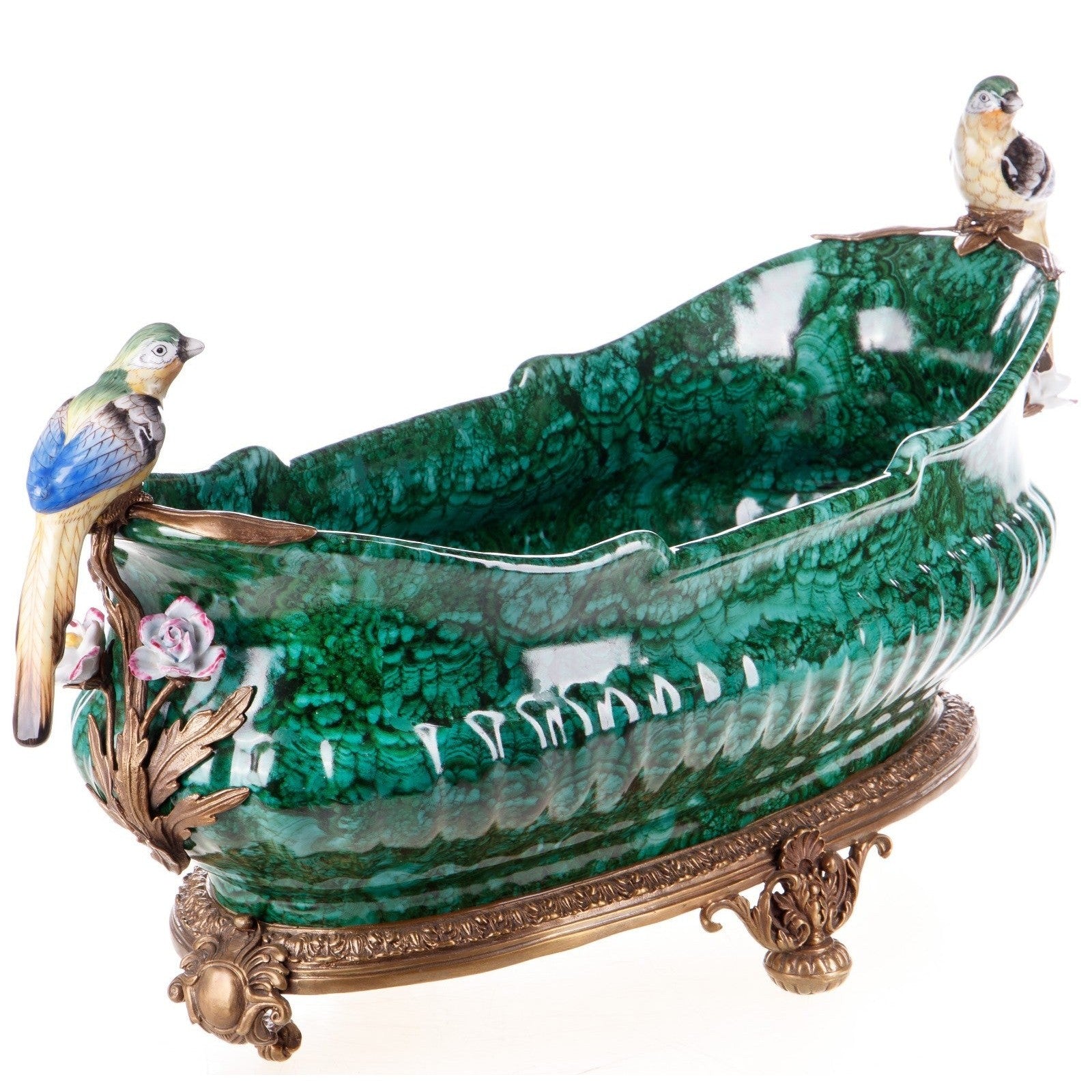Bird Accent Trough Bowl | Handcrafted Ceramic Decor