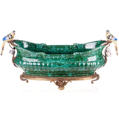 Bird Accent Trough Bowl | Handcrafted Ceramic Decor