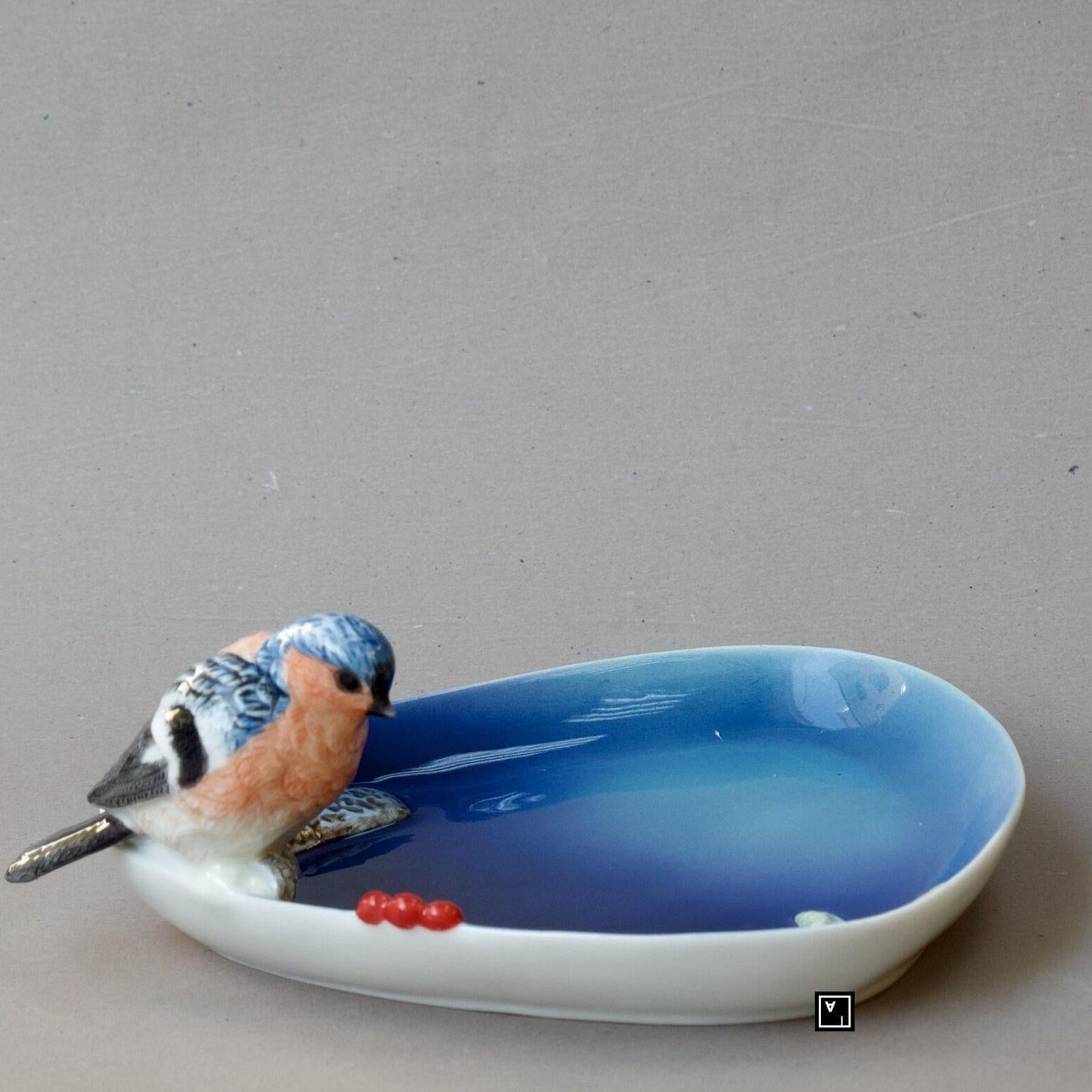 Blue Bird Porcelain Tray | Handcrafted Porcelain Decor