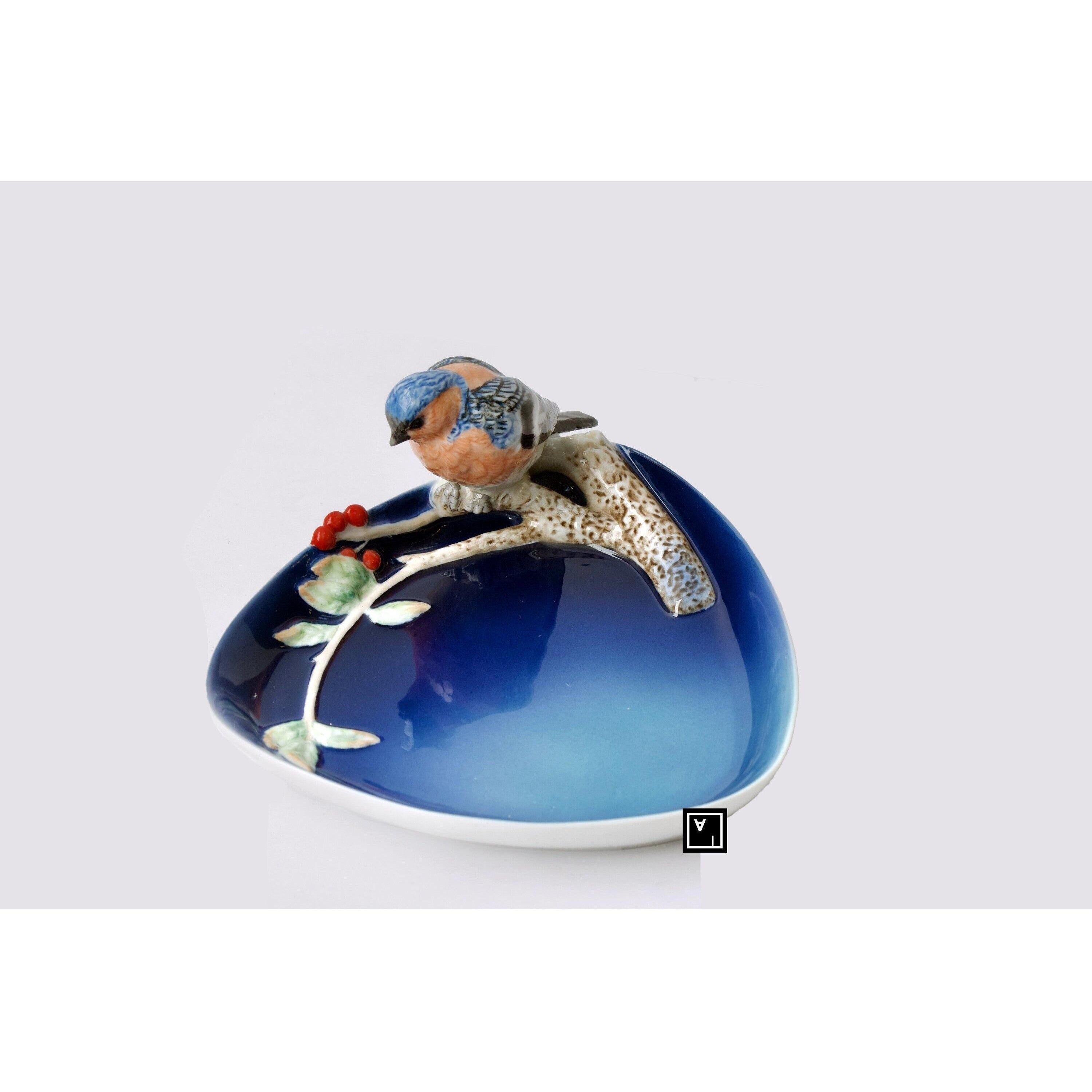 Blue Bird Porcelain Tray | Handcrafted Porcelain Decor