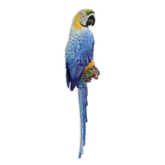 Blue Macaw Wall Decor | Handcrafted Porcelain Decor