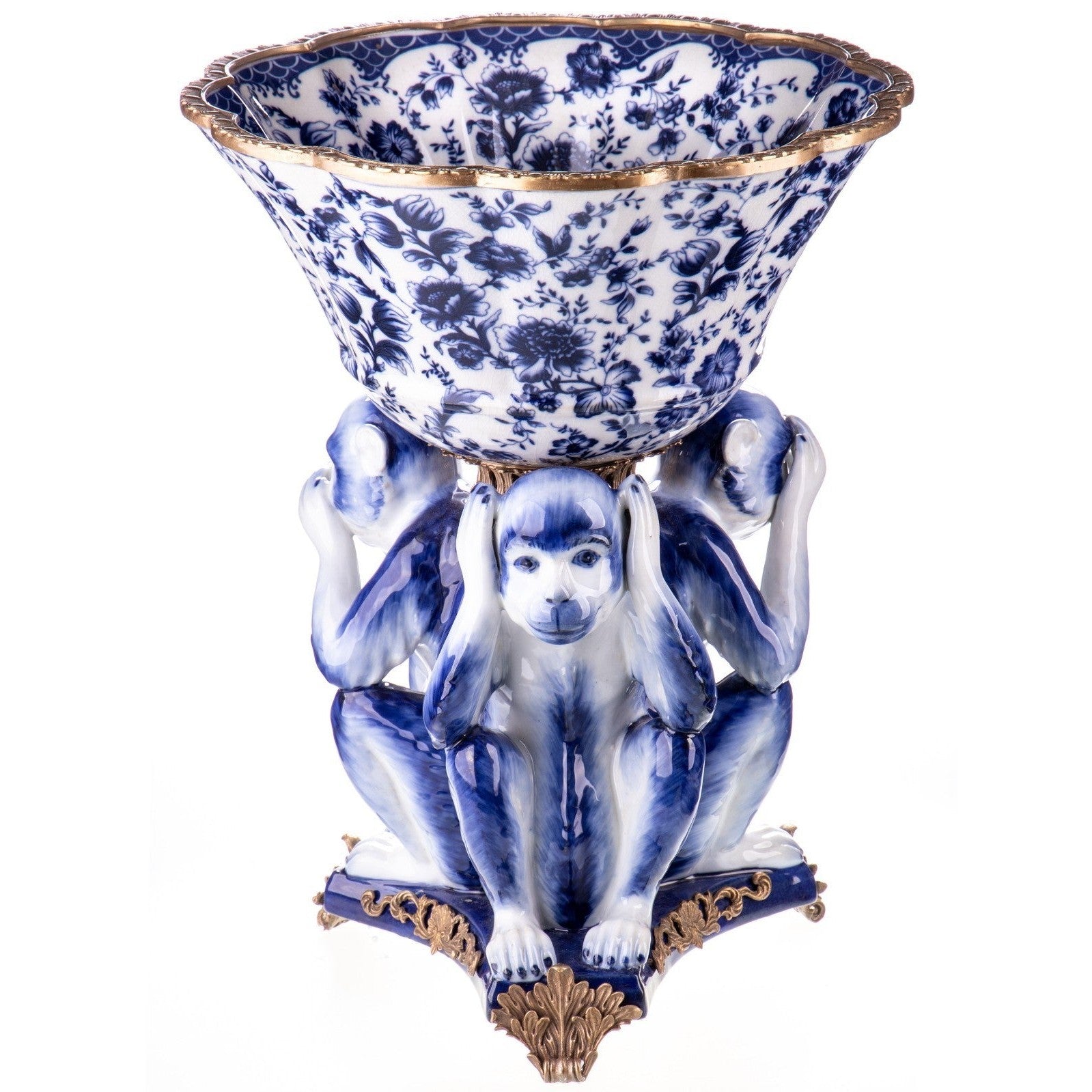 Three Wise Monkeys Bowl | Handcrafted Porcelain Decor