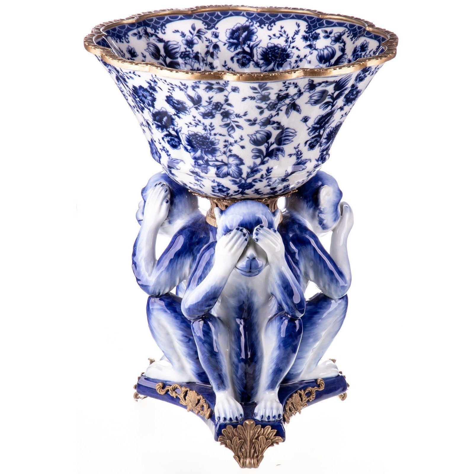 Three Wise Monkeys Bowl | Handcrafted Porcelain Decor