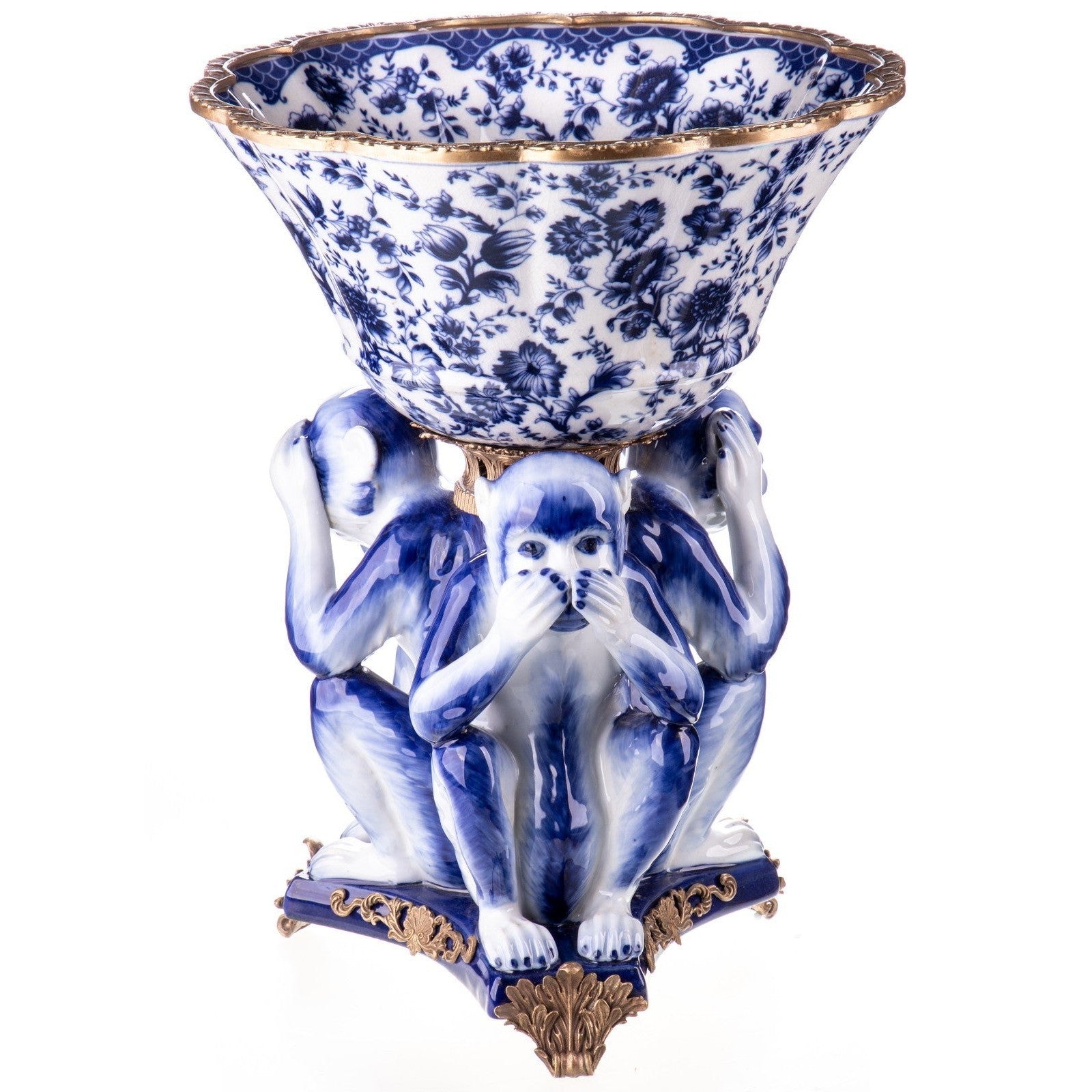 Three Wise Monkeys Bowl | Handcrafted Porcelain Decor