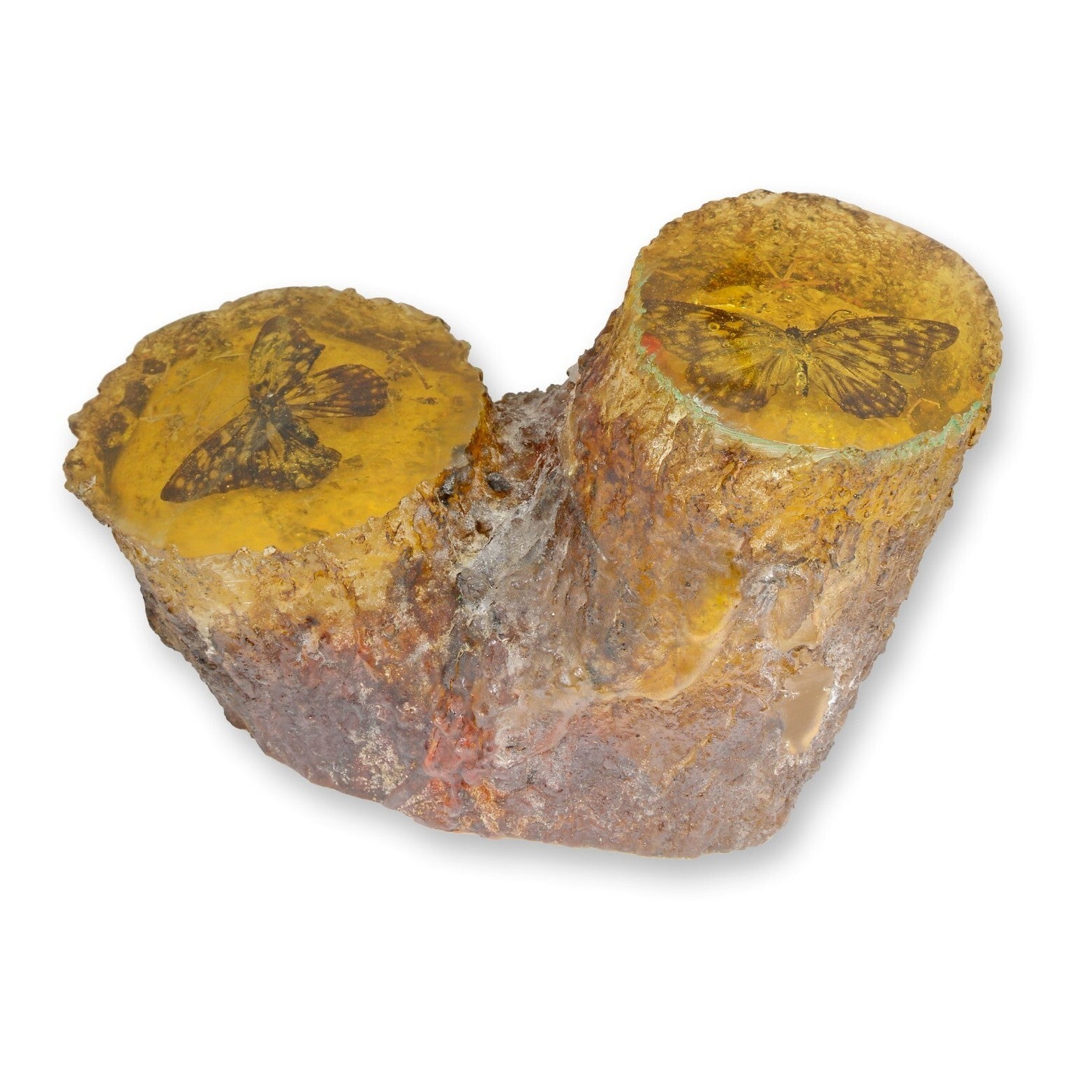 Butterfly Tree Stump Decor | Handcrafted Resin Decor