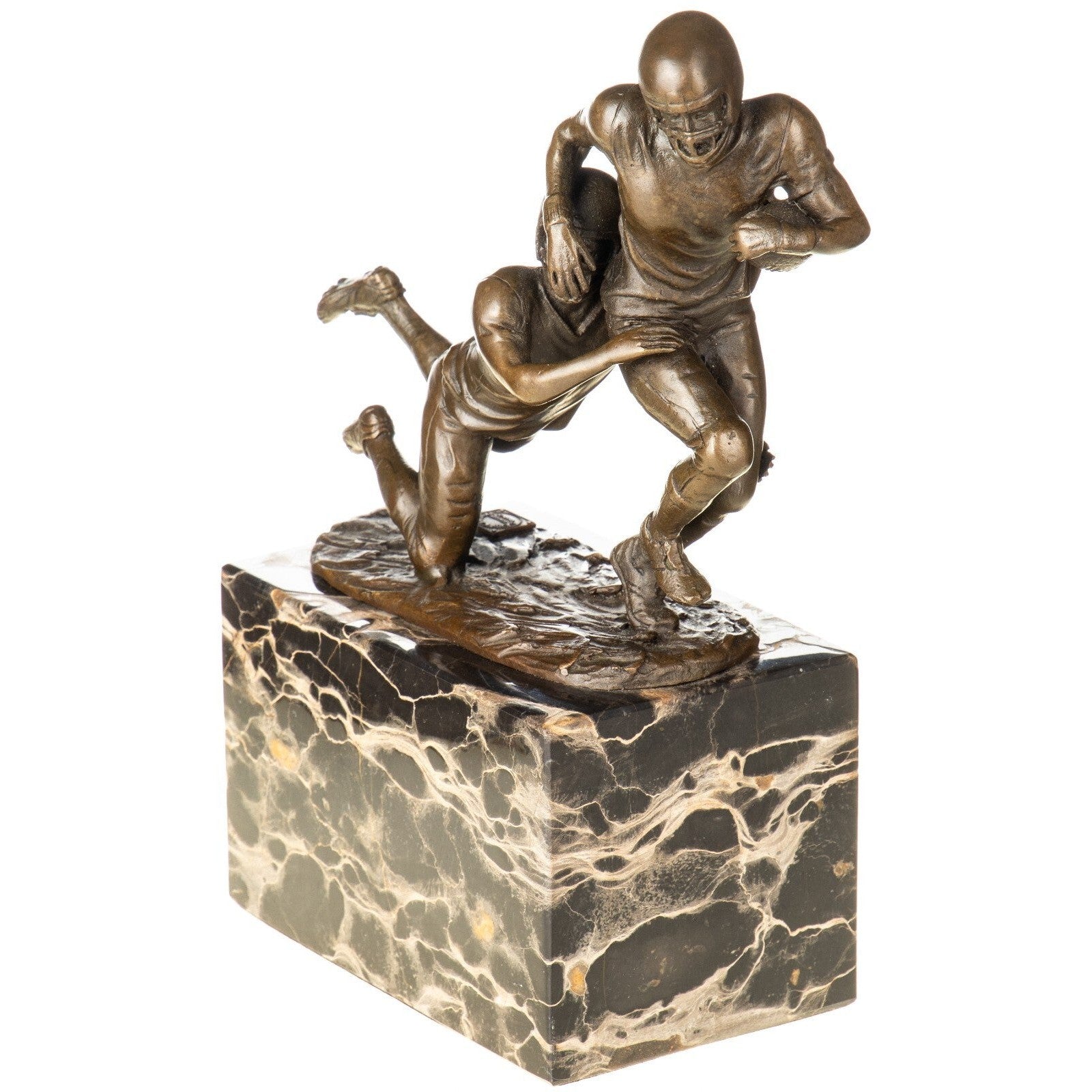 American Football Player Duo | Handcrafted Bronze Decor