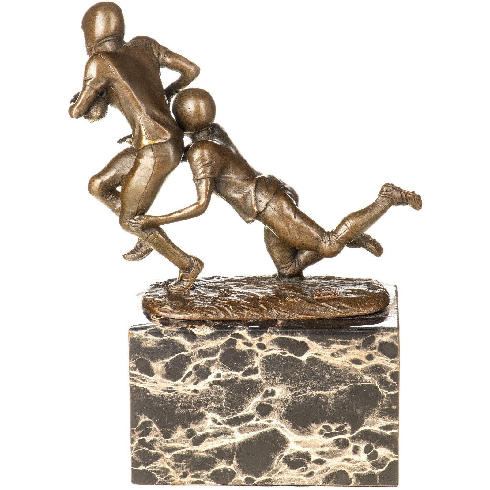 American Football Player Duo | Handcrafted Bronze Decor