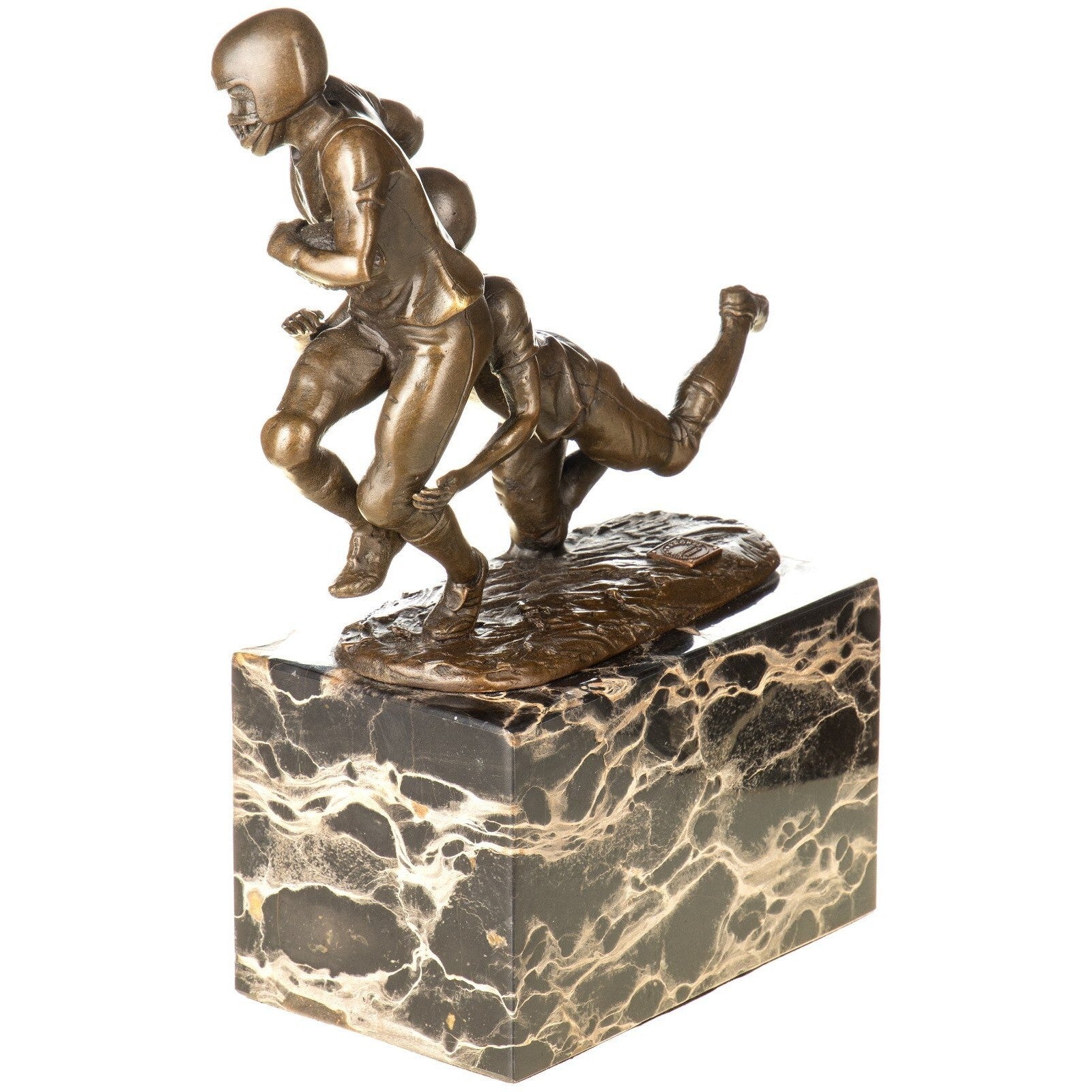 American Football Player Duo | Handcrafted Bronze Decor