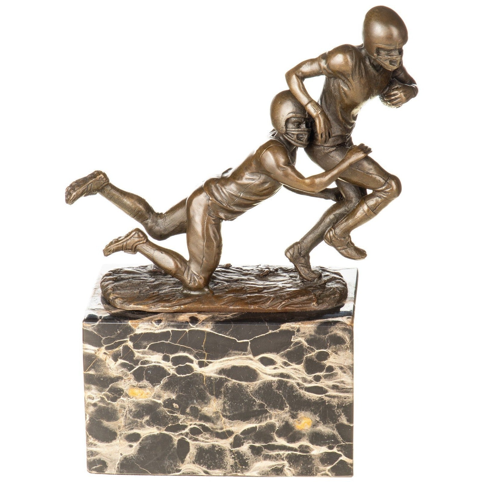 American Football Player Duo | Handcrafted Bronze Decor