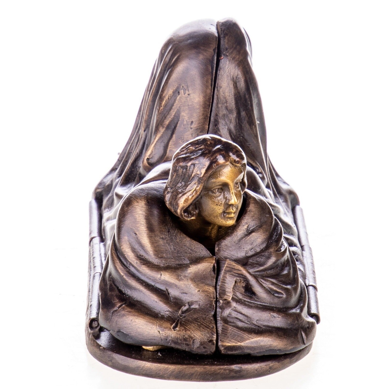 Reclining Woman Leaf Sculpture | Handcrafted Bronze Decor