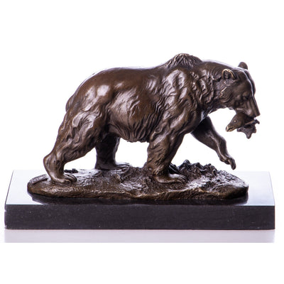 Walking Bear Sculpture | Handcrafted Bronze Decor