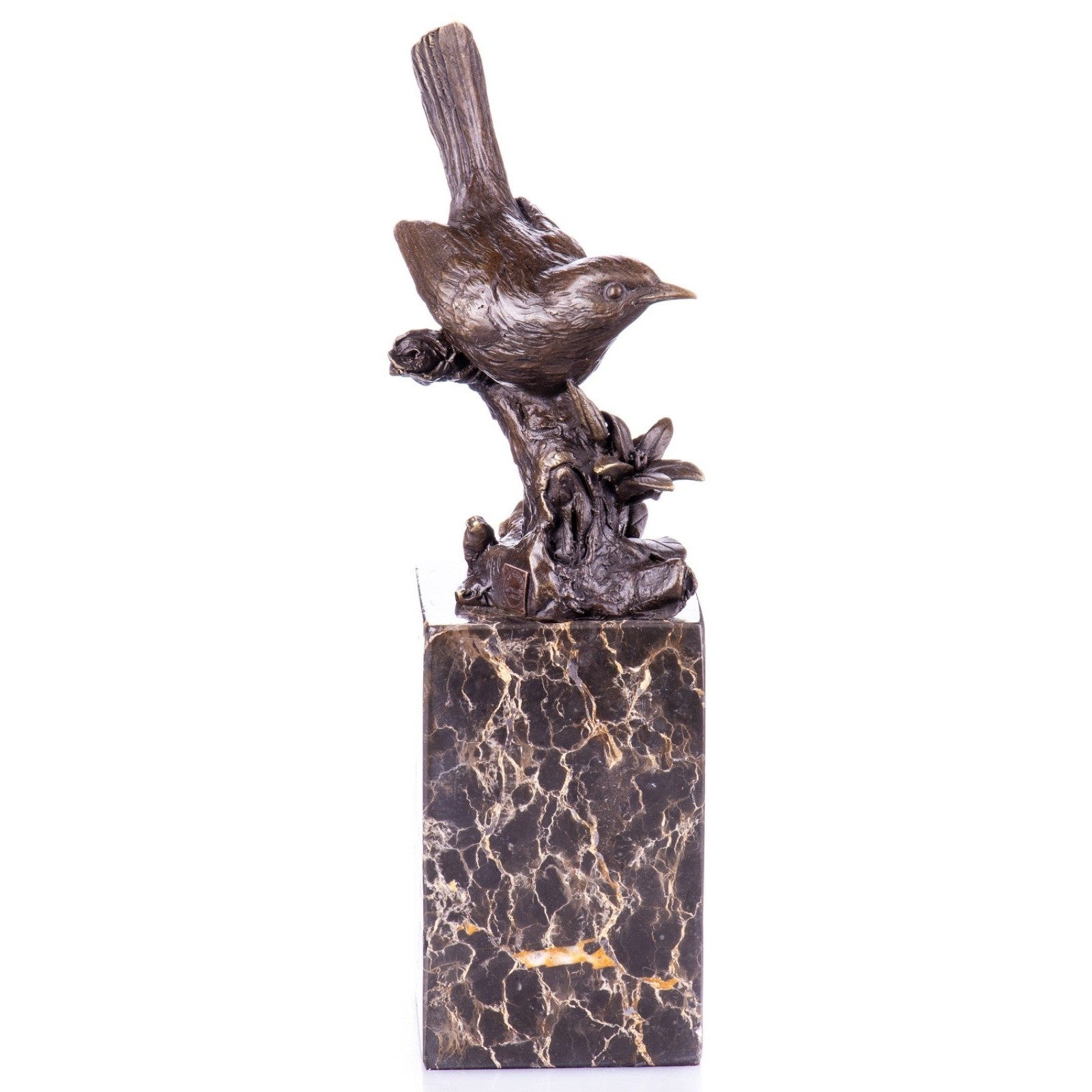 Perched Bird Statue | Handcrafted Bronze Decor | Unique Home Accent