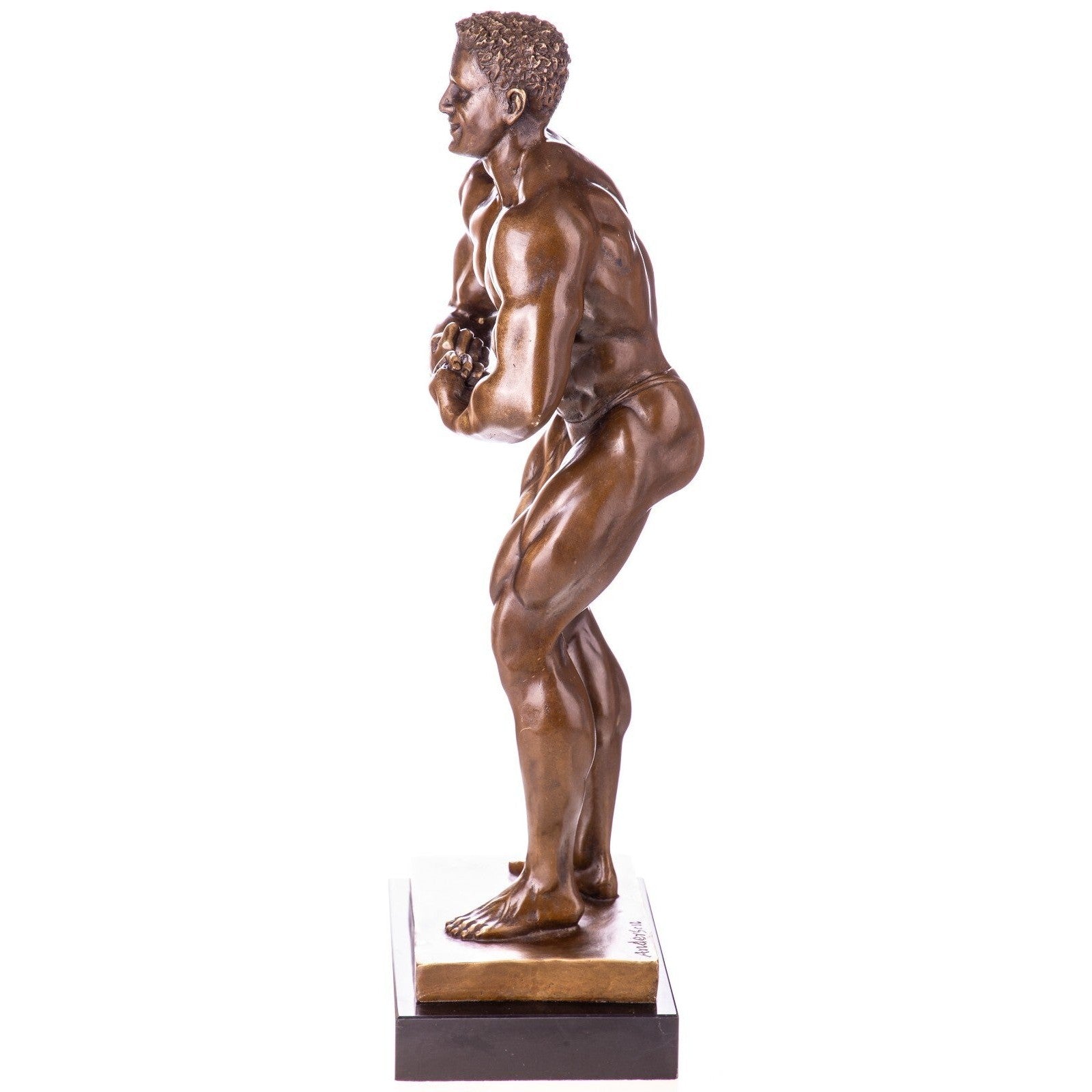 Bodybuilder Figure Statue | Handcrafted Bronze Decor