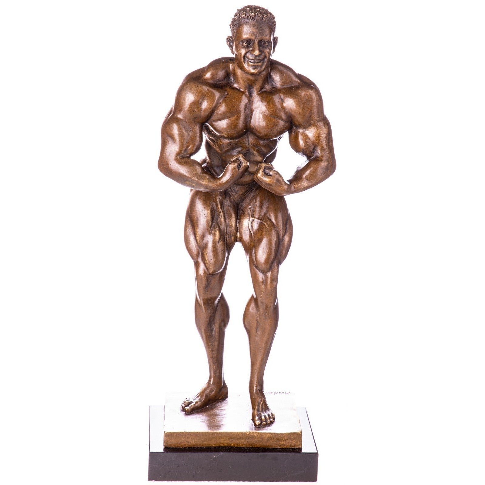 Bodybuilder Figure Statue | Handcrafted Bronze Decor