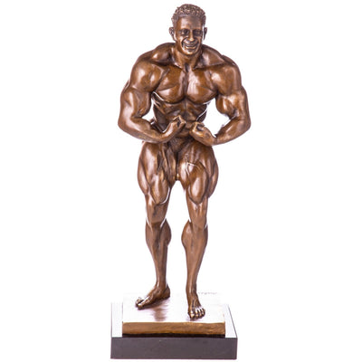 Bodybuilder Figure Statue | Handcrafted Bronze Decor