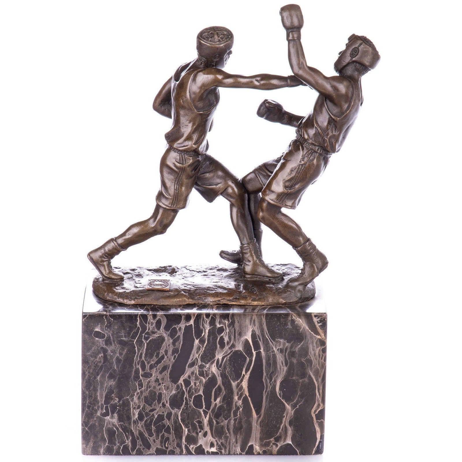 Boxing Fighters Sculpture | Handcrafted Bronze Decor