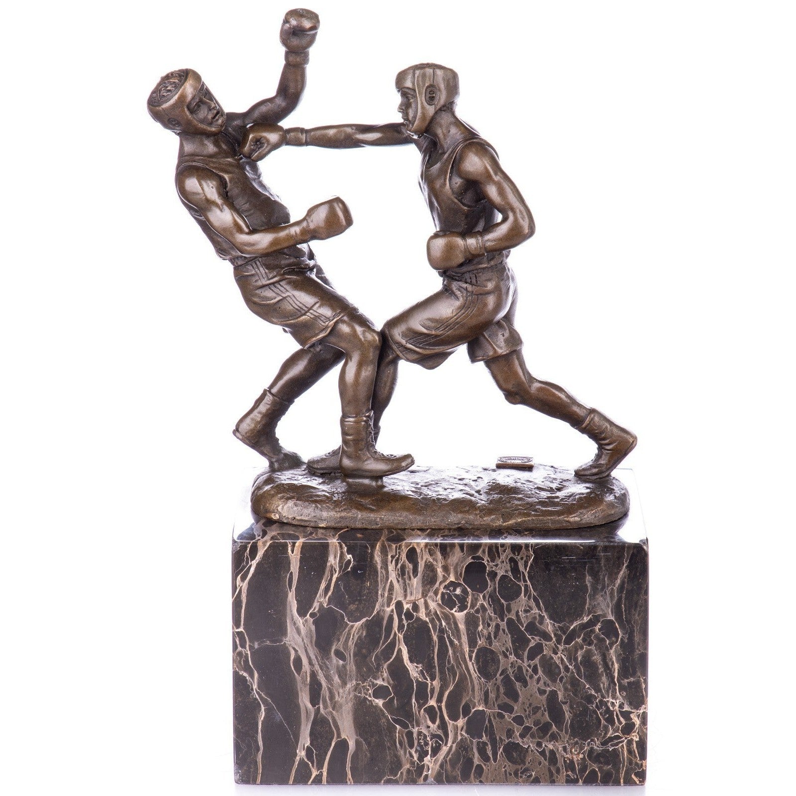Boxing Fighters Sculpture | Handcrafted Bronze Decor