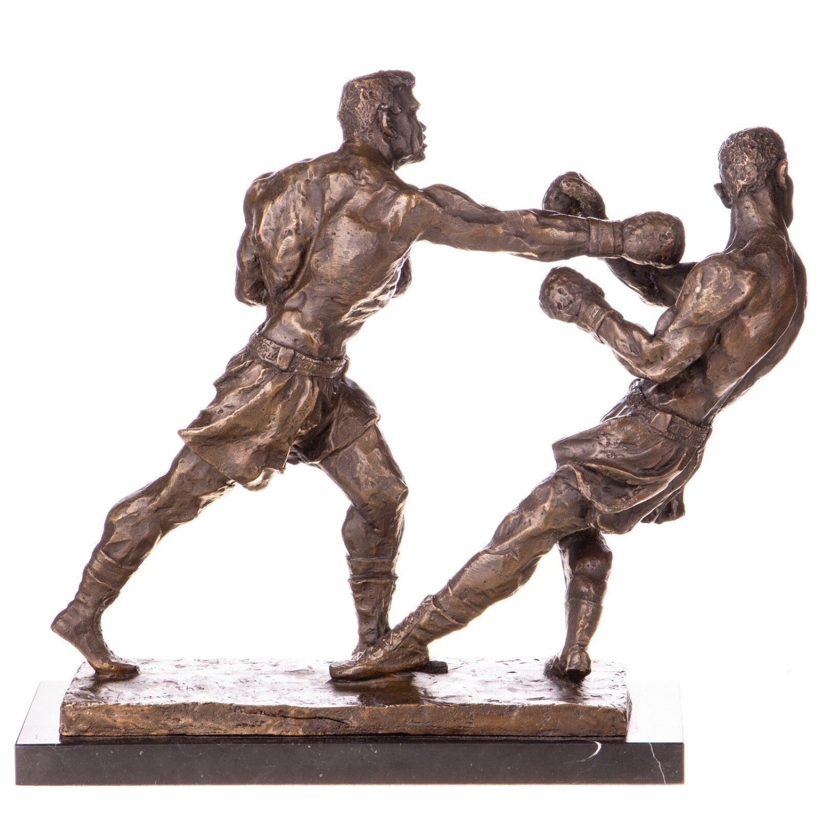 Boxing Fighters Sculpture | Handcrafted Bronze Decor