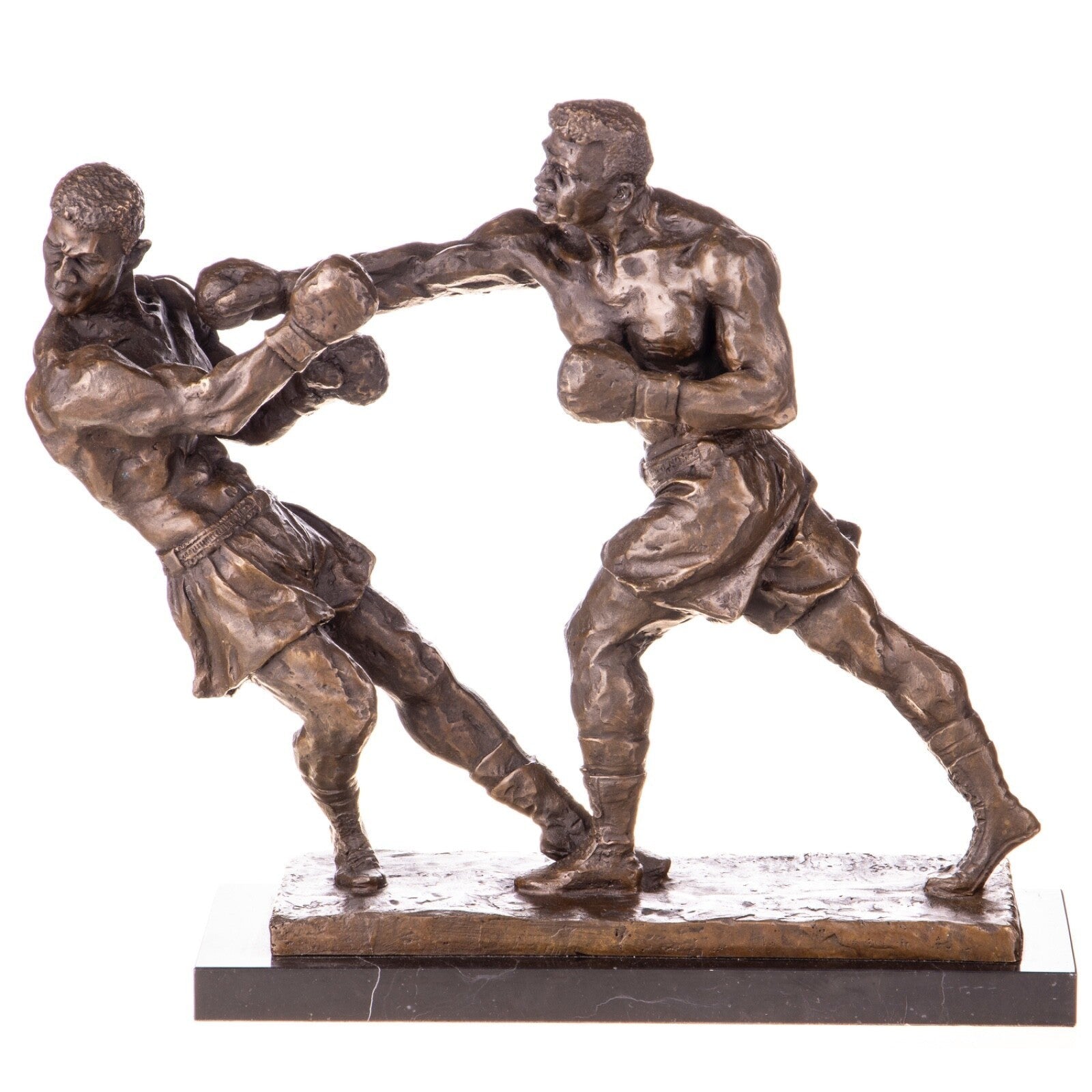Boxing Fighters Sculpture | Handcrafted Bronze Decor