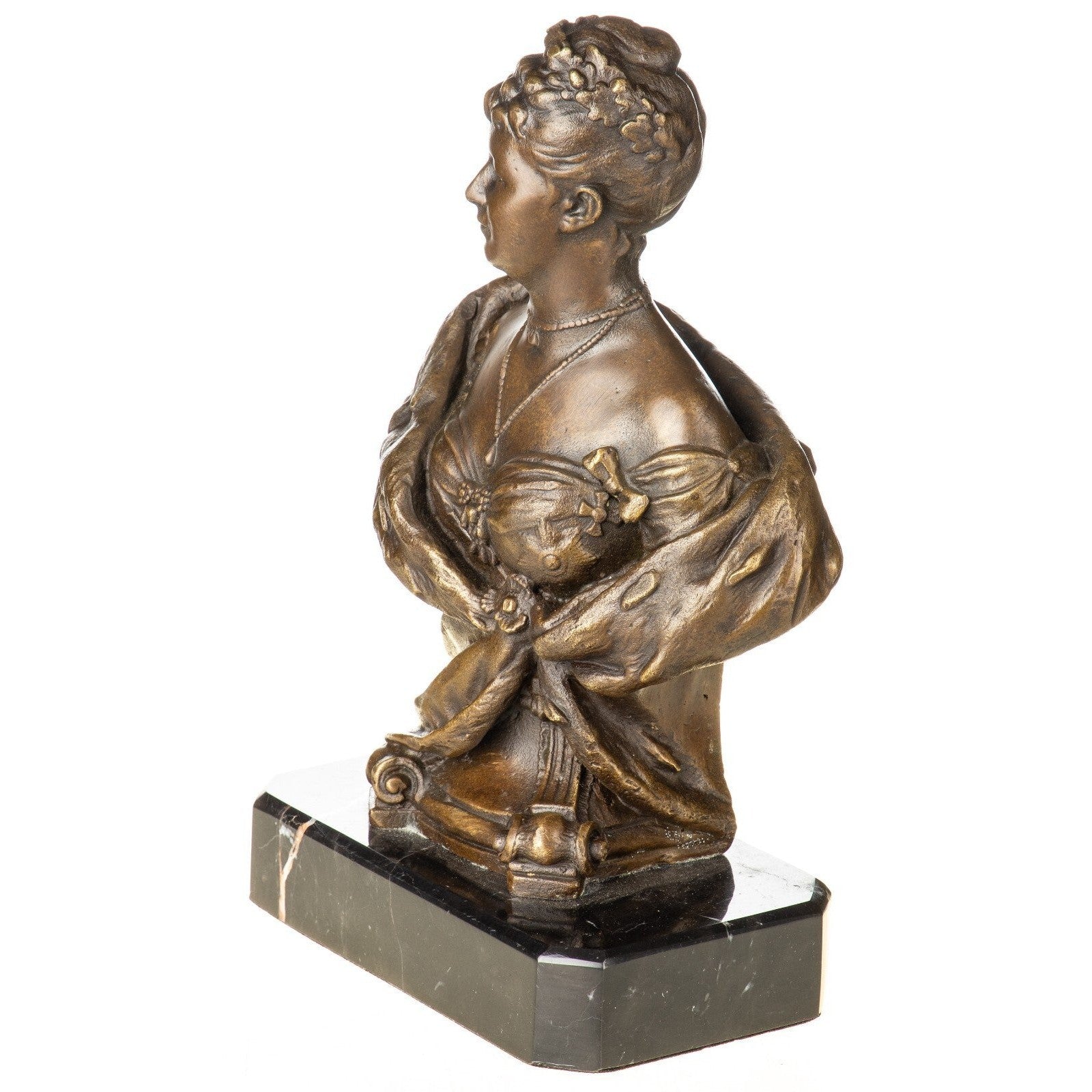 Classical Lady Bust Sculpture | Handcrafted Bronze Decor