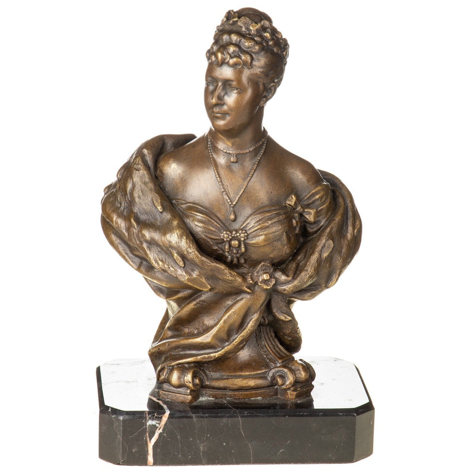 Classical Lady Bust Sculpture | Handcrafted Bronze Decor