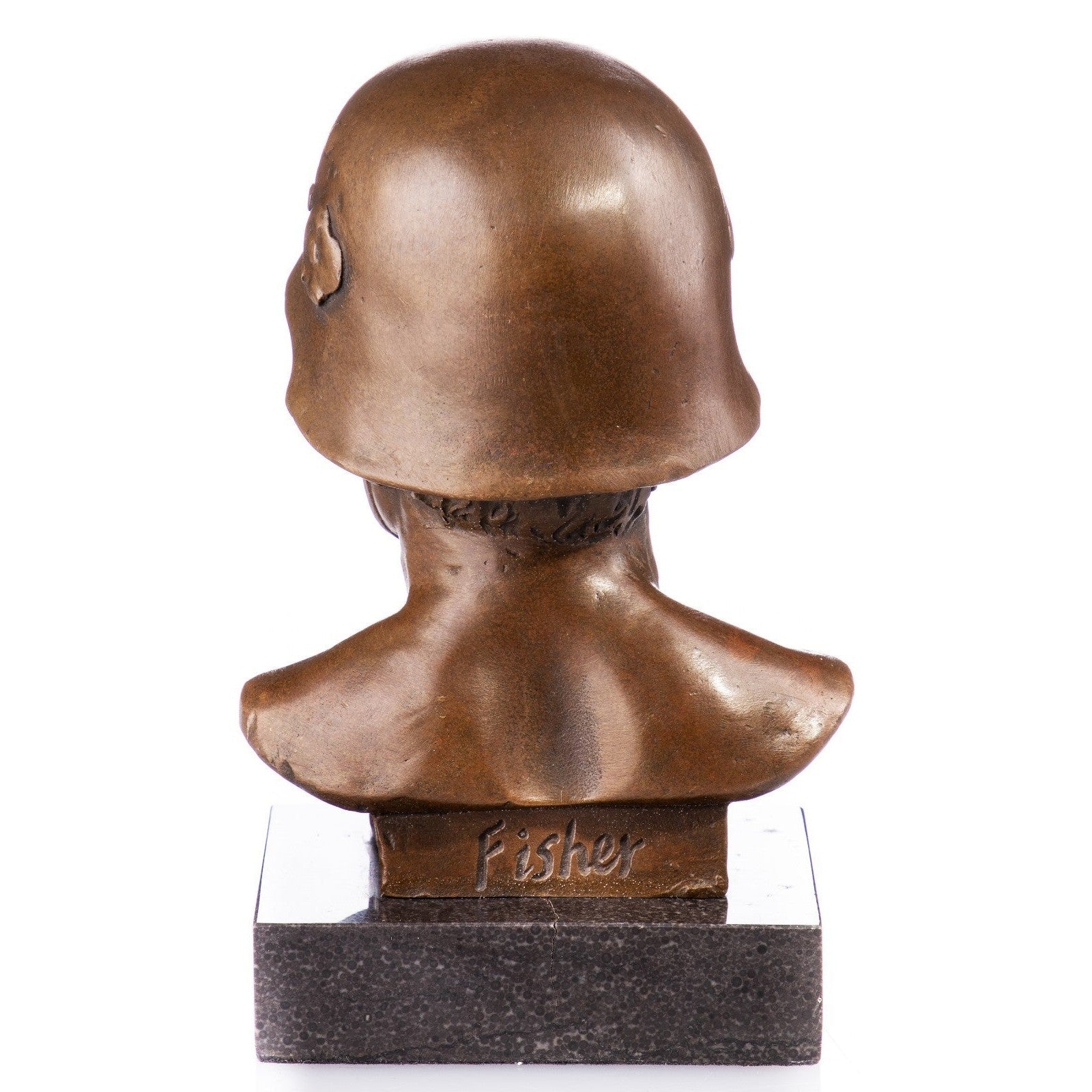 Military Helmet Bust Sculpture | Handcrafted Bronze Decor