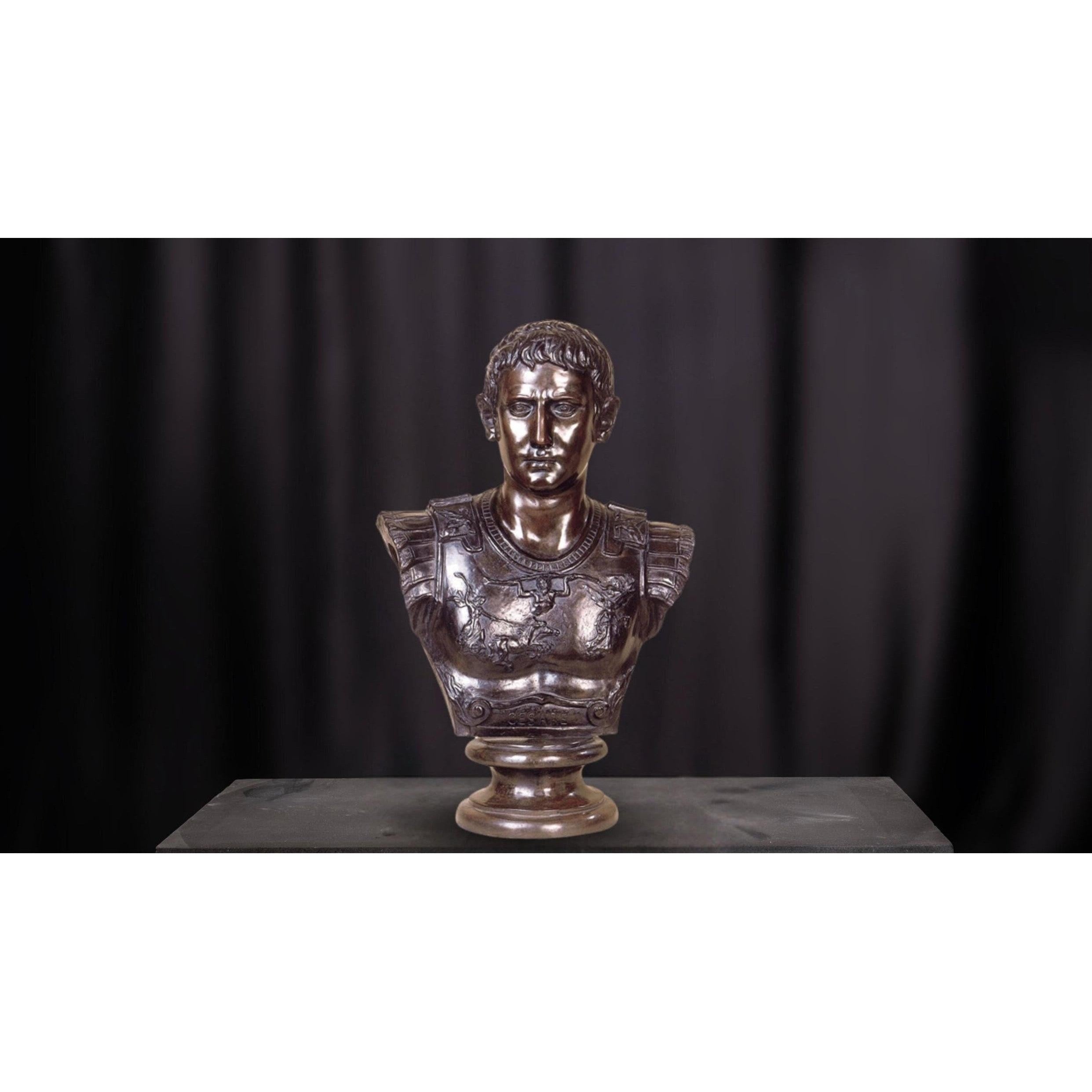Roman Emperor Bust Statue | Handcrafted Bronze Decor