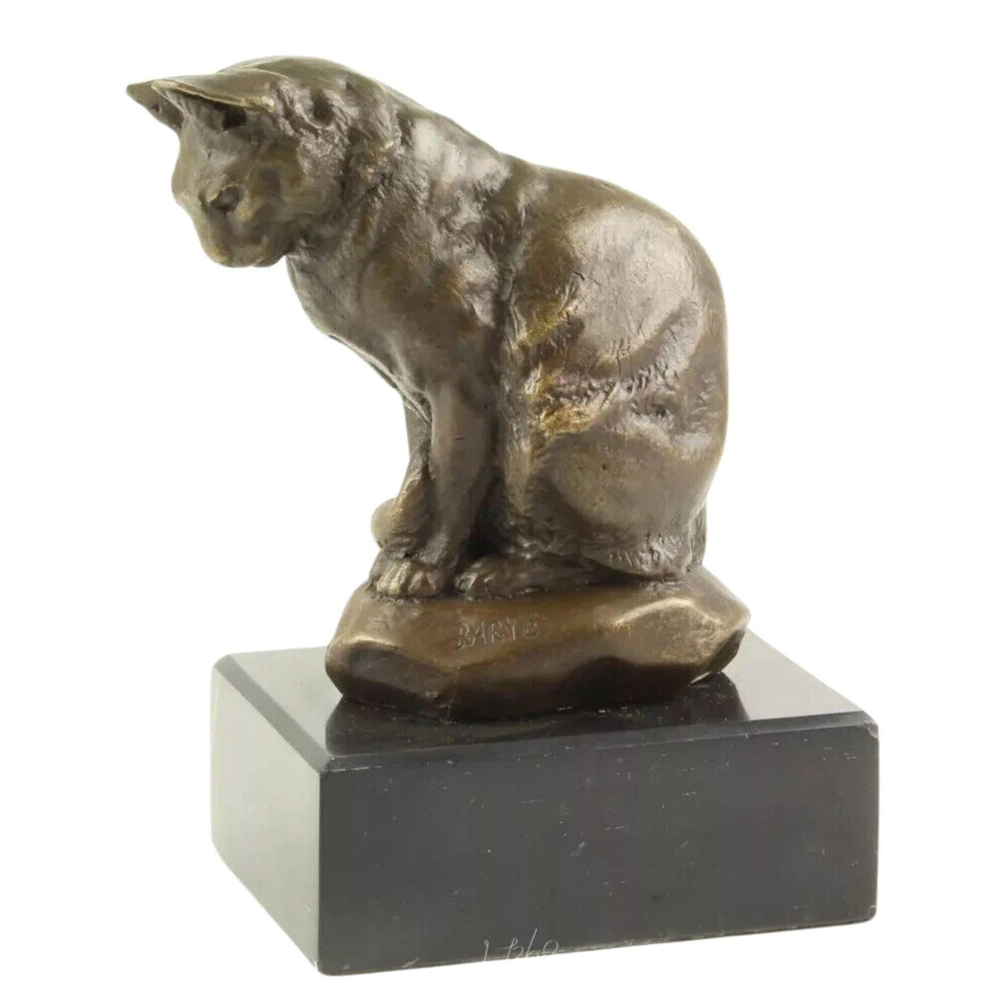 Sitting Cat Sculpture | Handcrafted Bronze Decor
