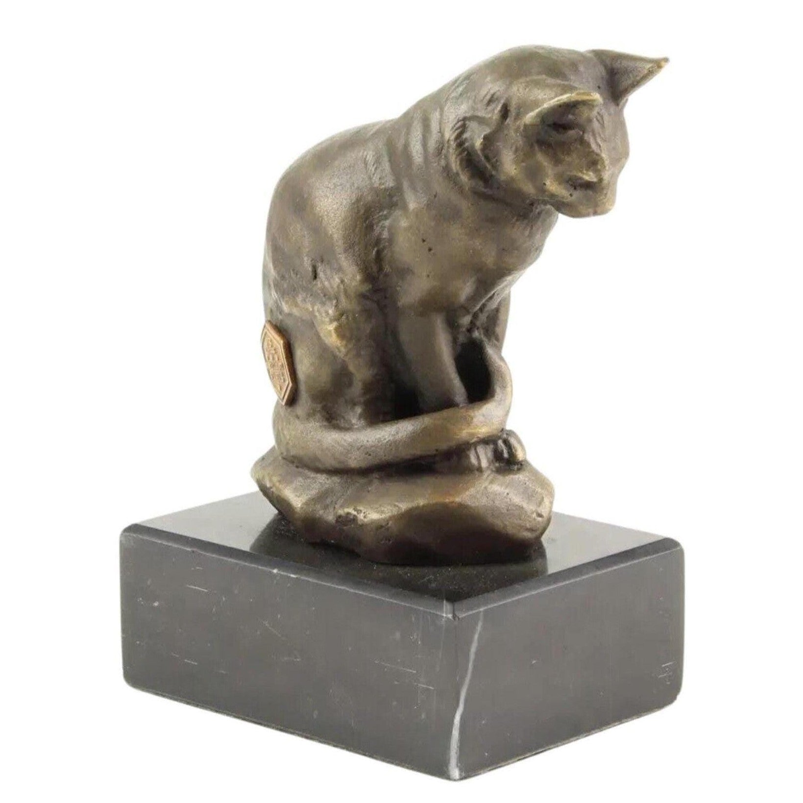 Sitting Cat Sculpture | Handcrafted Bronze Decor