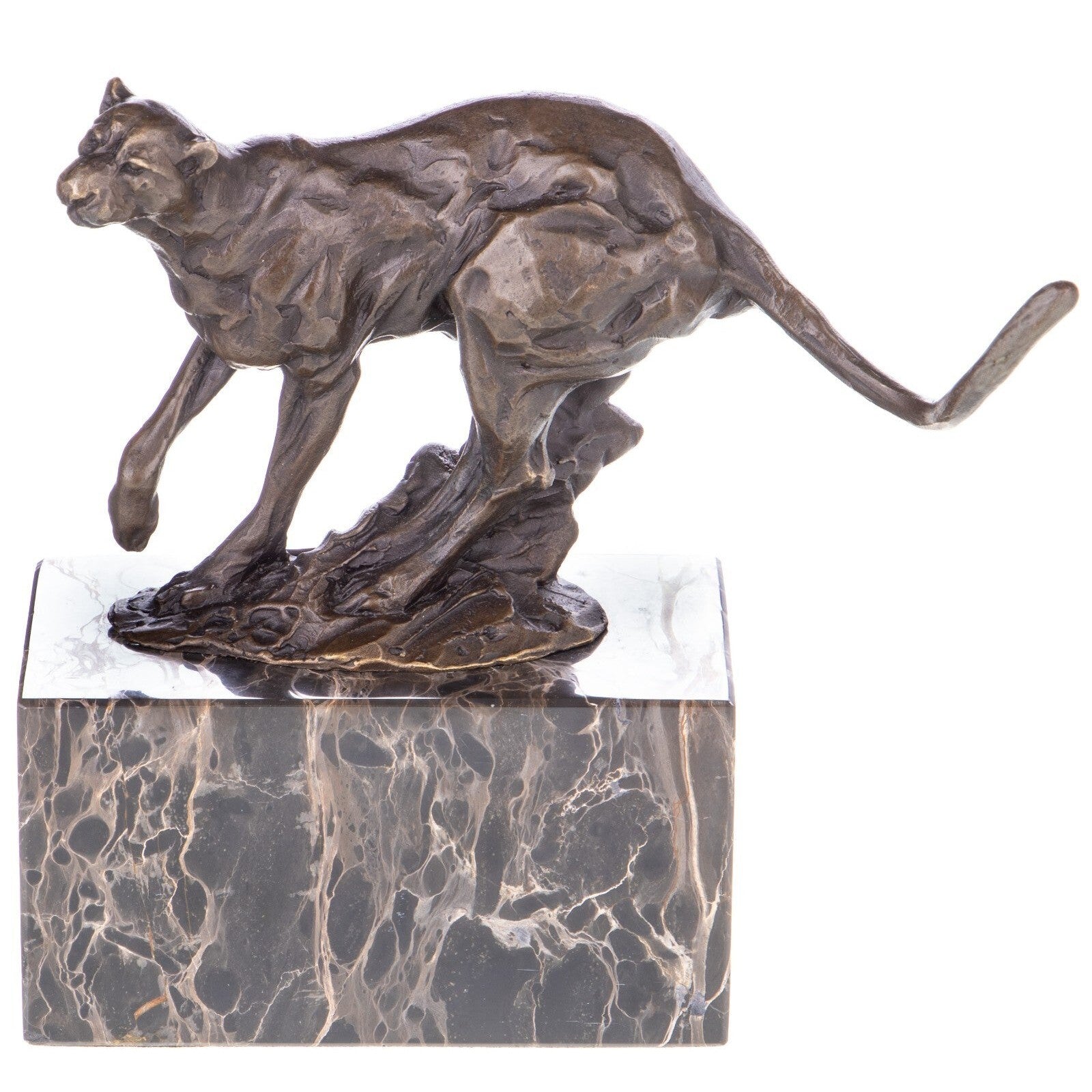 Leaping Panther Sculpture | Handcrafted Bronze Decor