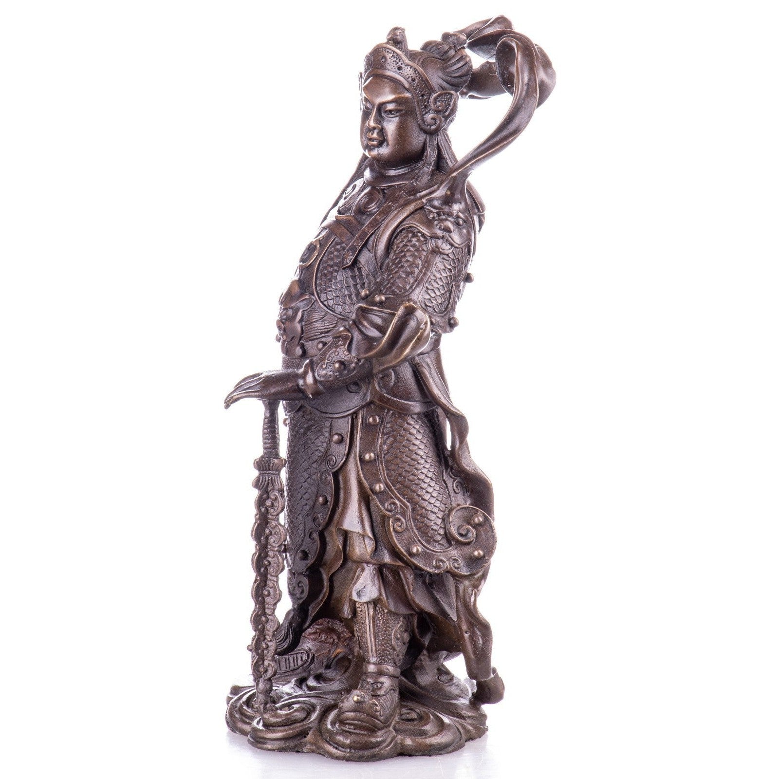 Chinese Warrior Deity Statue | Handcrafted Bronze Decor