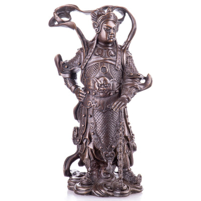 Chinese Warrior Deity Statue | Handcrafted Bronze Decor