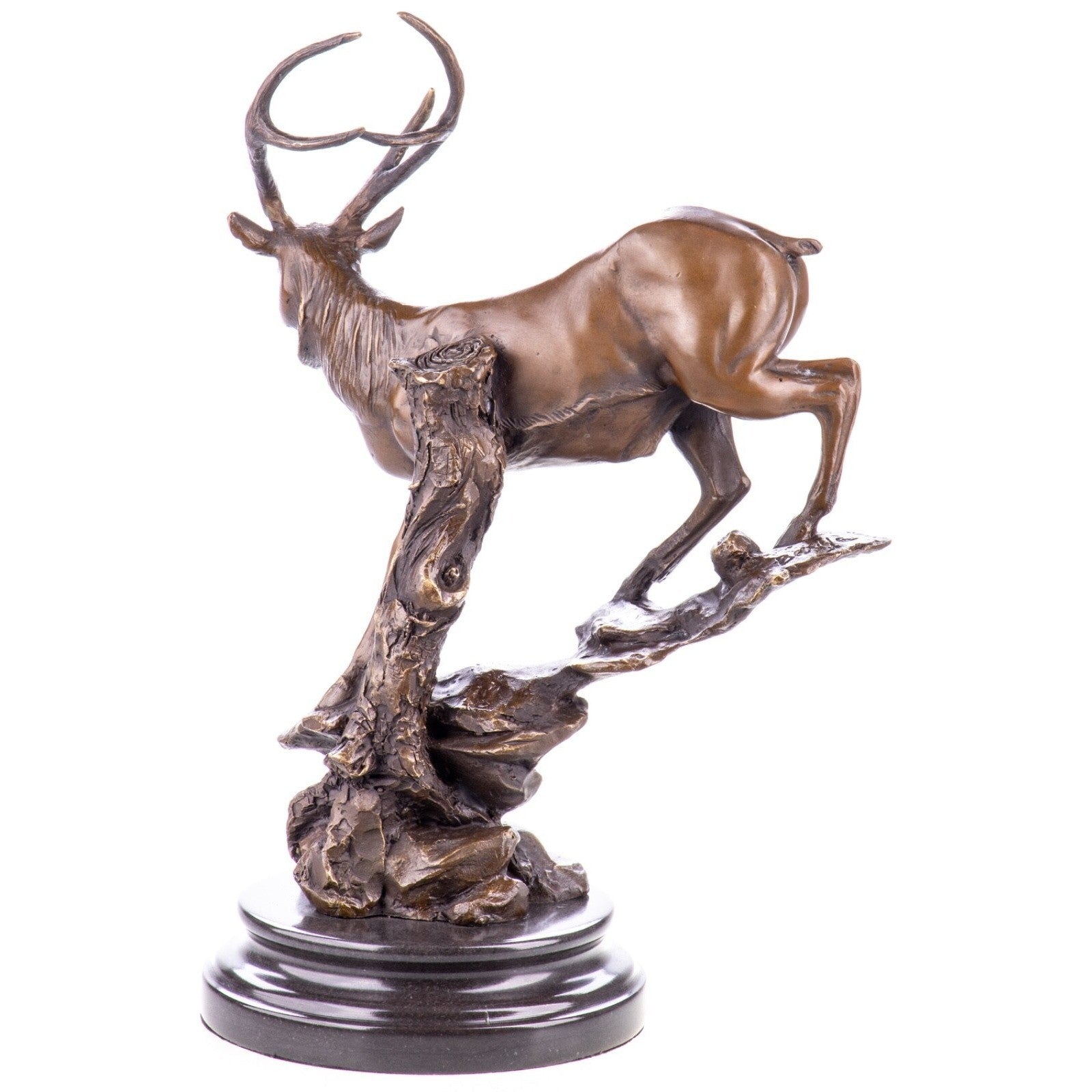 Leaping Deer Sculpture | Handcrafted Bronze Decor