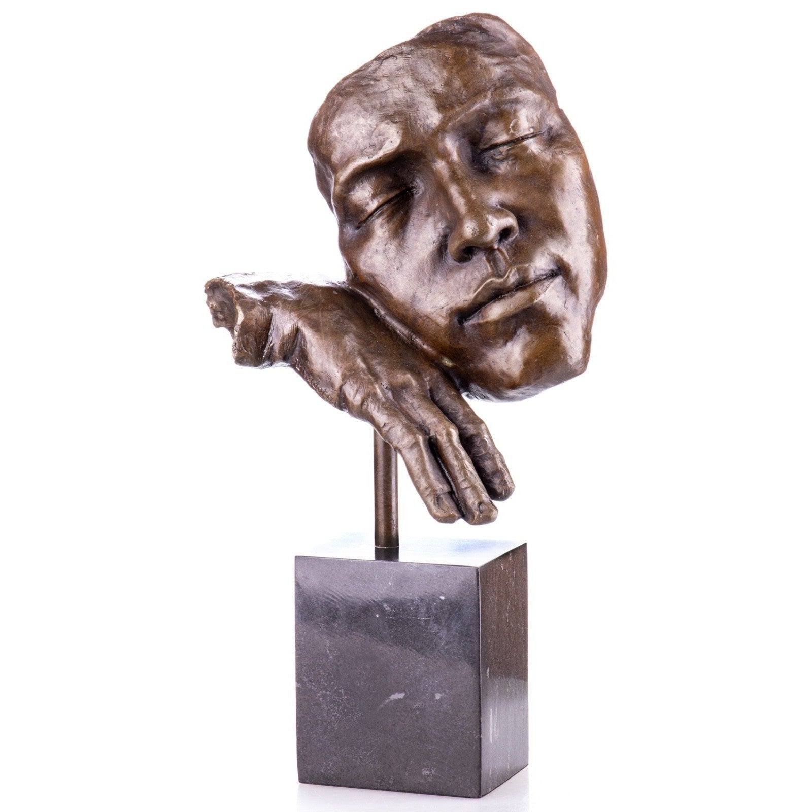 Sleeping Face Bust Sculpture | Handcrafted Bronze Decor