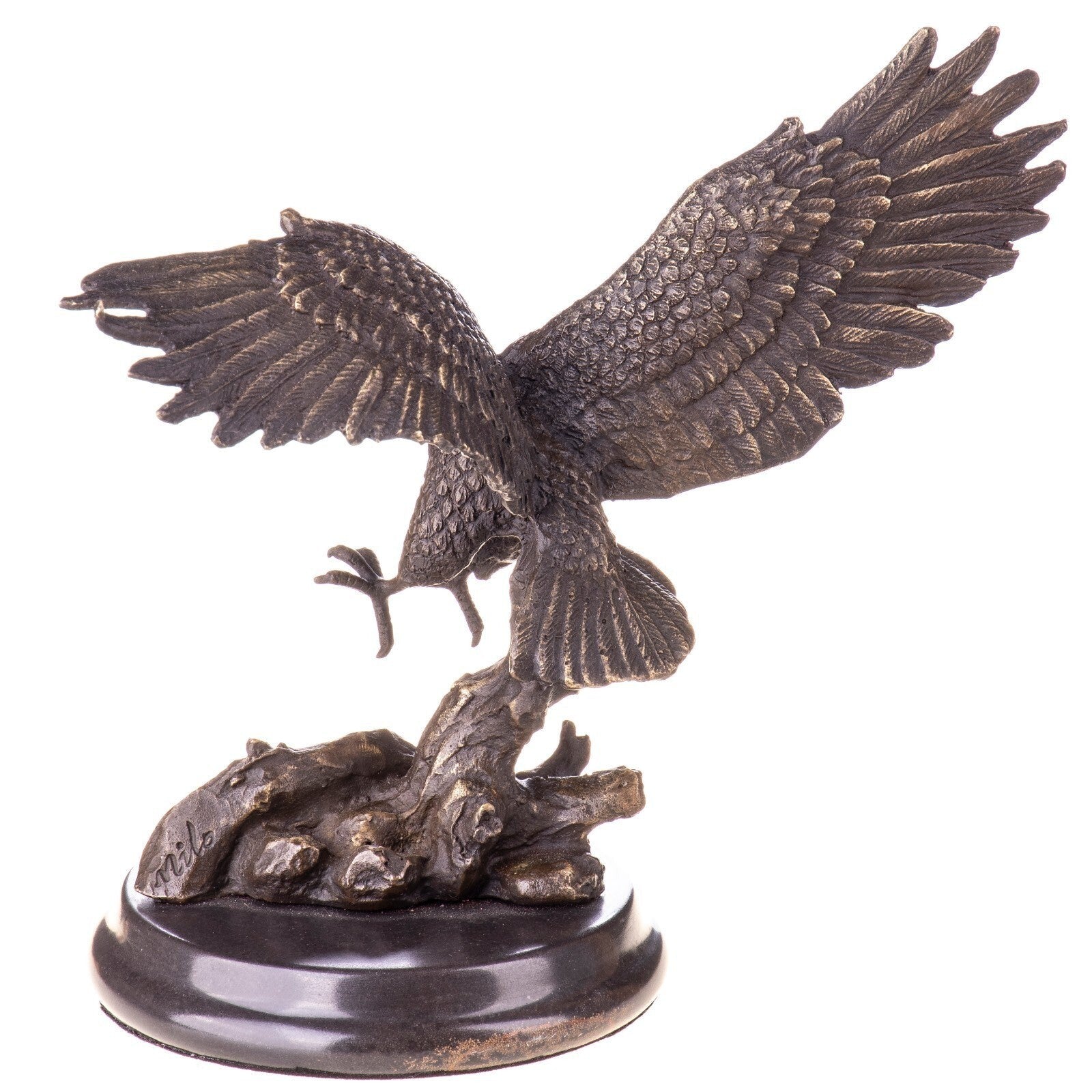 Eagle Landing Sculpture | Handcrafted Bronze Decor