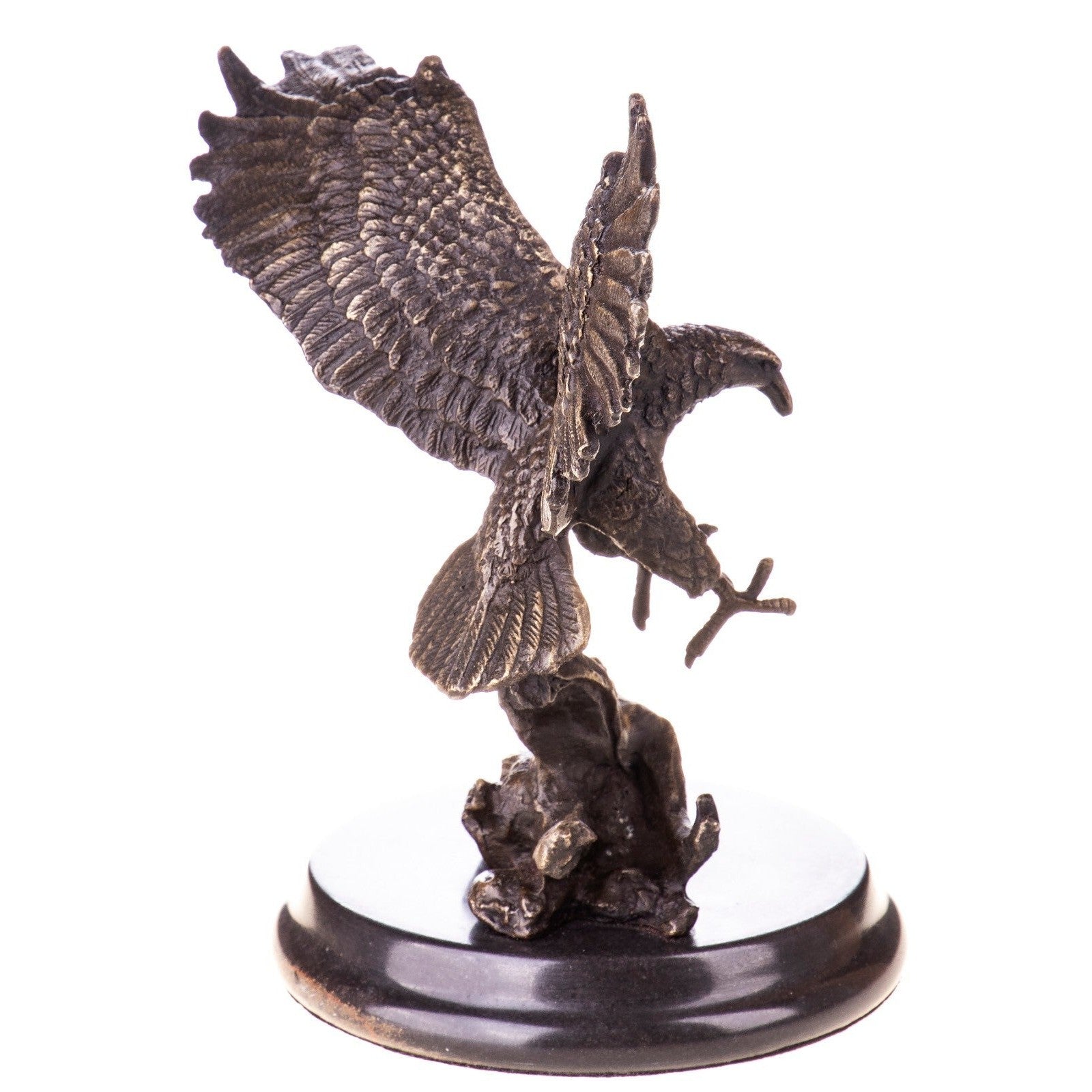 Eagle Landing Sculpture | Handcrafted Bronze Decor