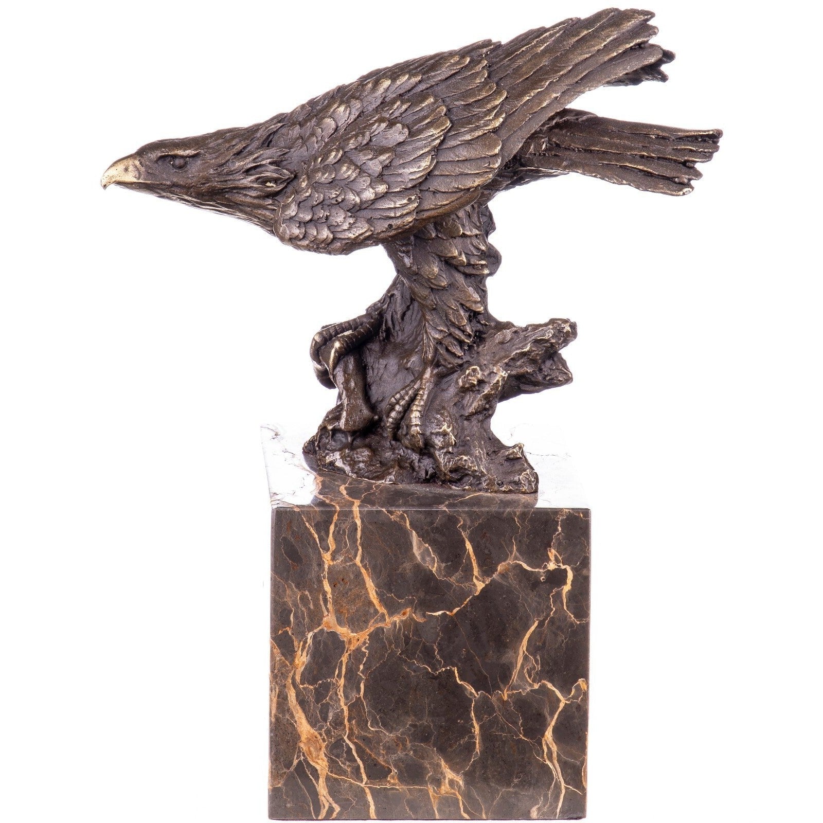 Flying Eagle Sculpture | Handcrafted Bronze Decor