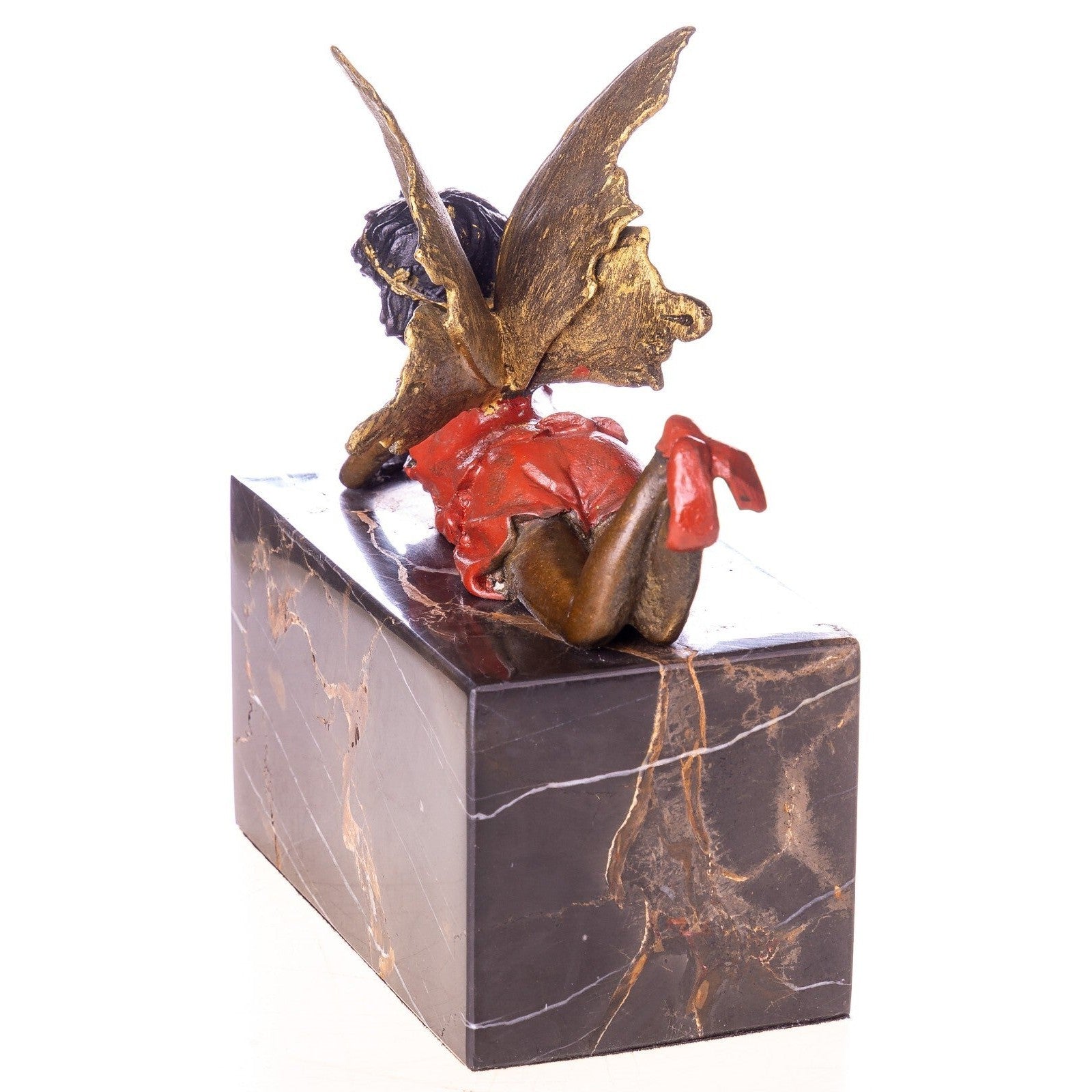 Reclining Winged Fairy Sculpture | Handcrafted Bronze Decor