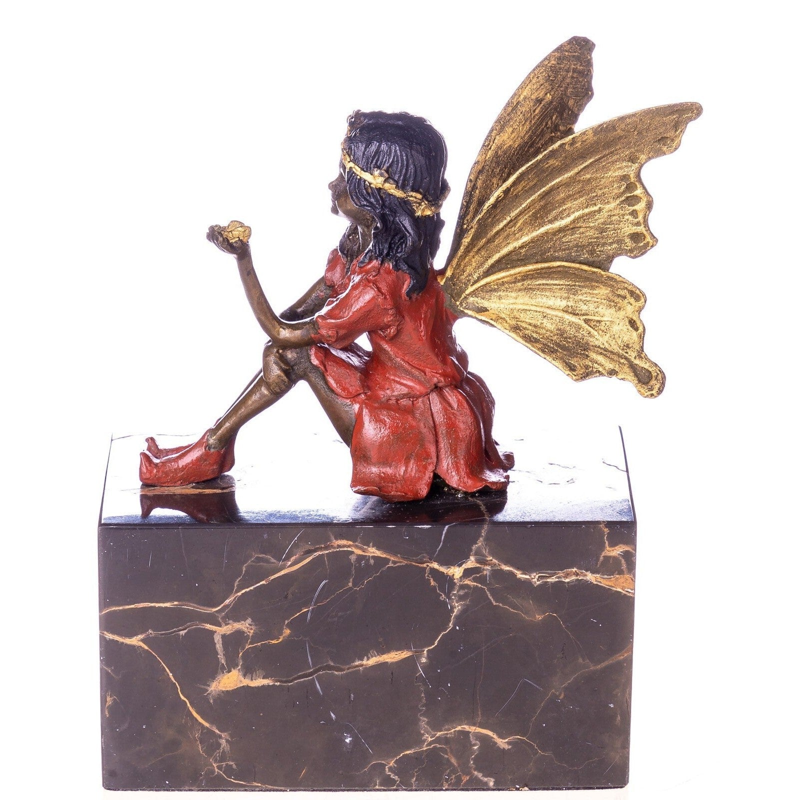 Kneeling Fairy Figurine | Handcrafted Bronze Decor